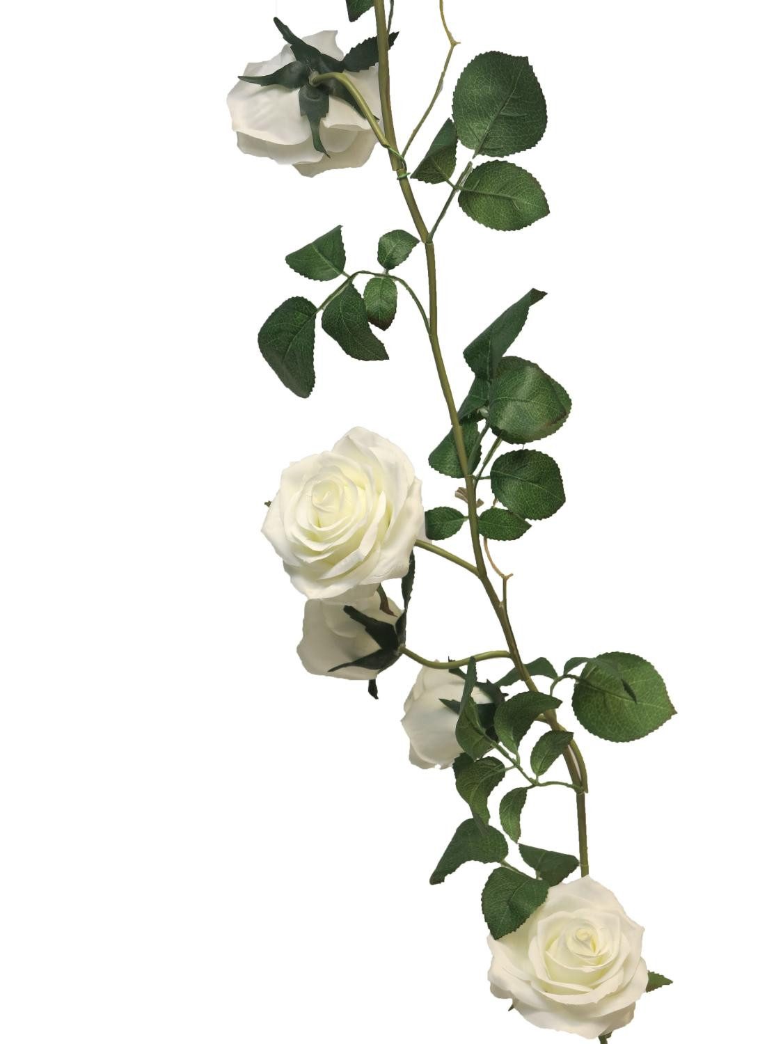 Kunstgirlande Kunstblumen Girlande Rose Kailin, Creme, 145 cm Rose, artplants