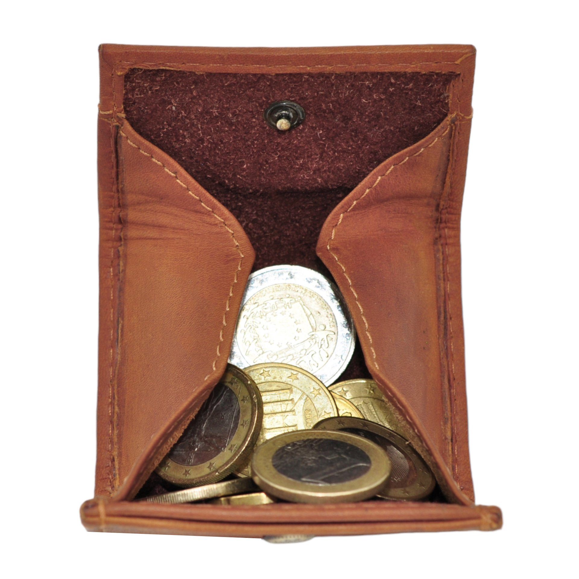 Minibörse Geldbörse, Slim Münzen Mini Münzfach Wallet Braun Geldbörse Schlanke Leder Benthill Münzbörse