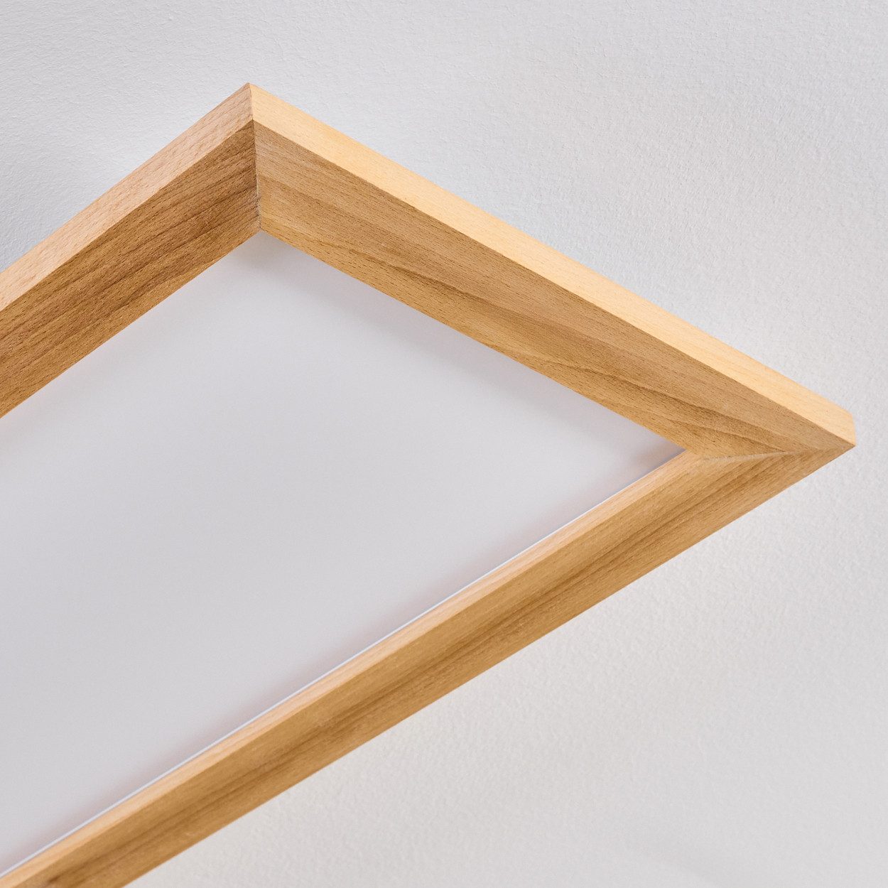 hofstein Panel dimmbare Deckenleuchte aus Metall/Holz/Kunststoff in Weiß/Natur, LED wechselbar, Deckenleuchte Smart Home/App fähig, 2700-6500 Kelvin, CCT einste – Bild 3 von 5