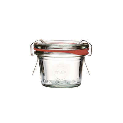 BUTLERS Einmachglas WECK Mini-Einmachglas 40ml, Glas, Klammer: Edelstahl, Ring: Gummi
