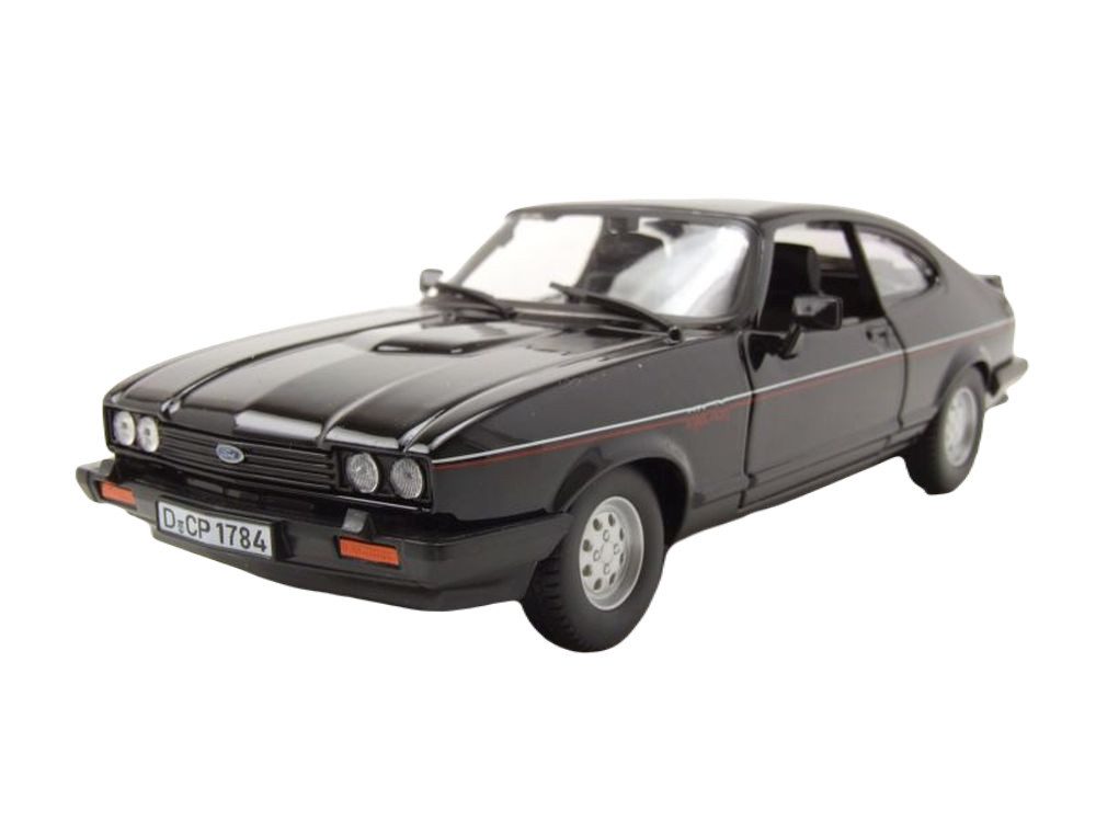 Bburago Modellauto Ford Capri 2.8 Injektion MK II 1982 schwarz, Maßstab 1:24