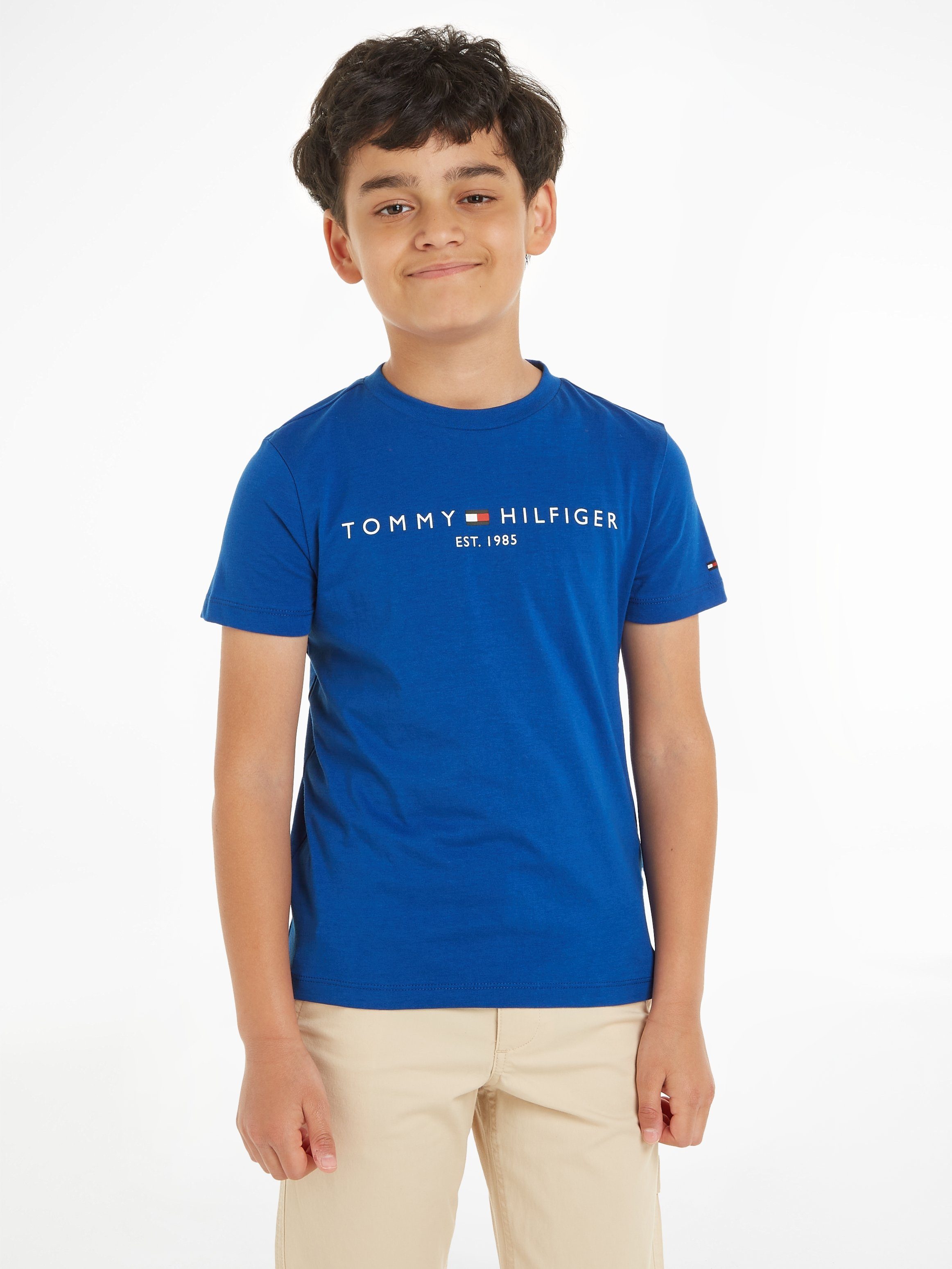 T-Shirt S/S Ultra Logodruck mit U Blue Tommy ESSENTIAL TEE Hilfiger
