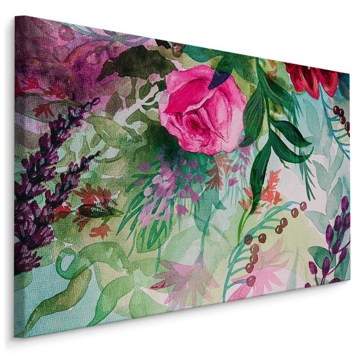 Muralo Leinwandbild Natur – Leinwandbild Wandbild Kunstdruck Wohnzimmer, Blumen (1 St), Blumen – Rosen, 30 x 20 cm, aufhängefertig