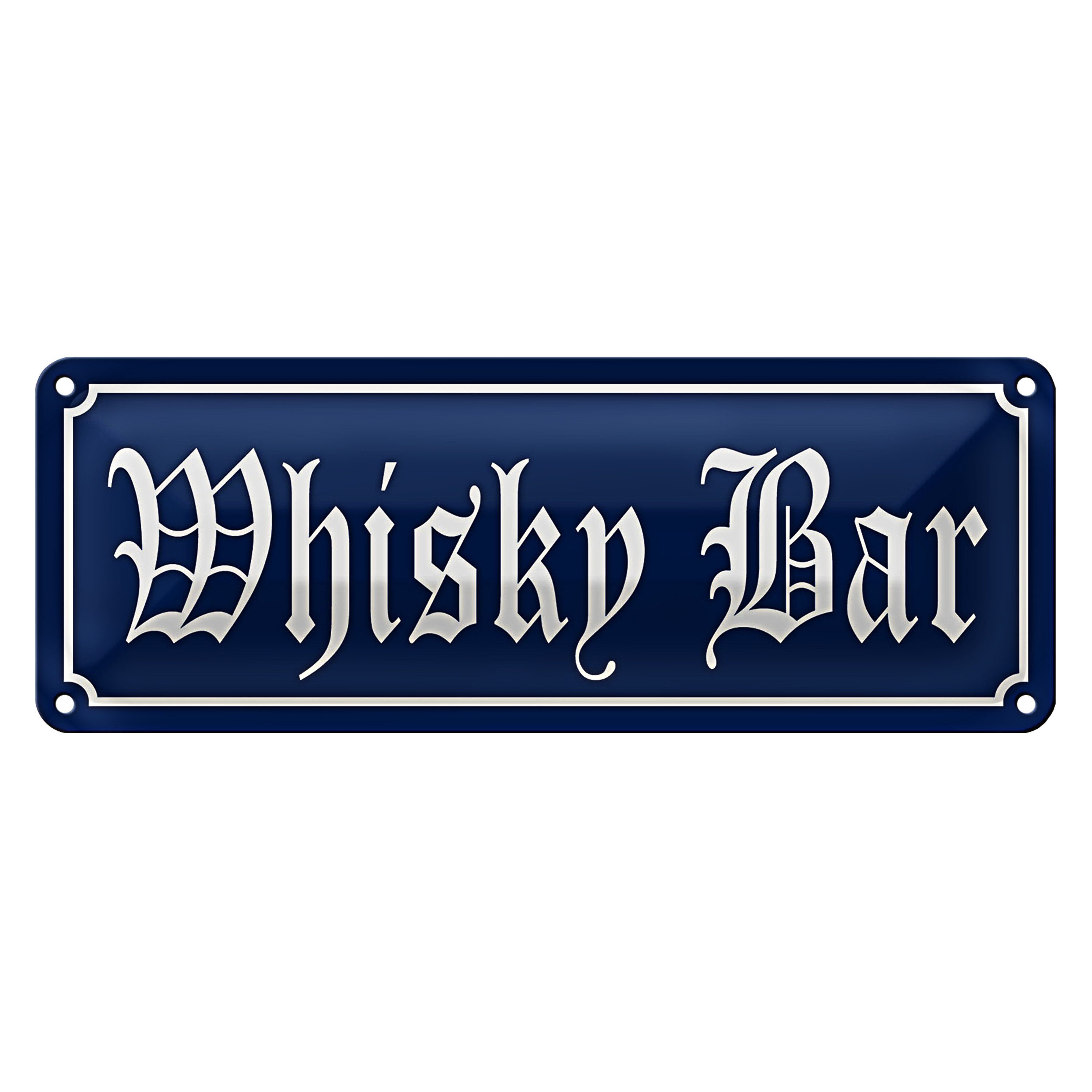 Metallschild Blechschild Hinweis 27x10cm Whisky Bar Dekoration