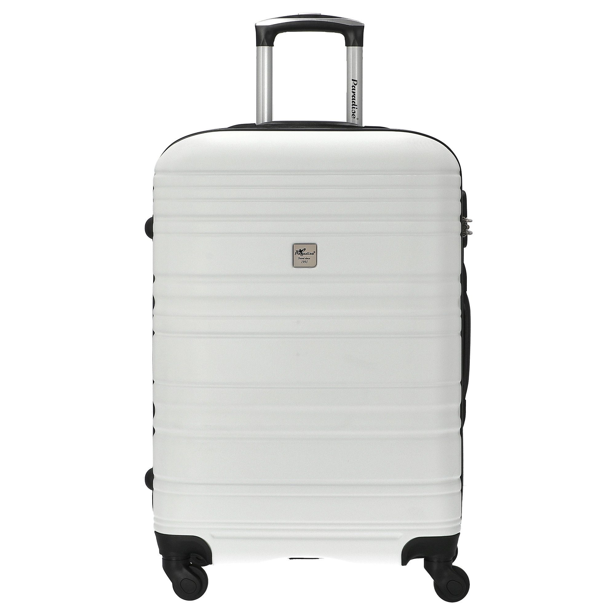 CHECK.IN® Trolley Santiago - 4-Rollen-Trolley 66 cm, 4 Rollen weiß