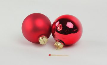 Lucht Weihnachtsbaumkugel Glas-Kugel-Box Ø 8 cm rot matt/glänzend 16 Stück von Lucht