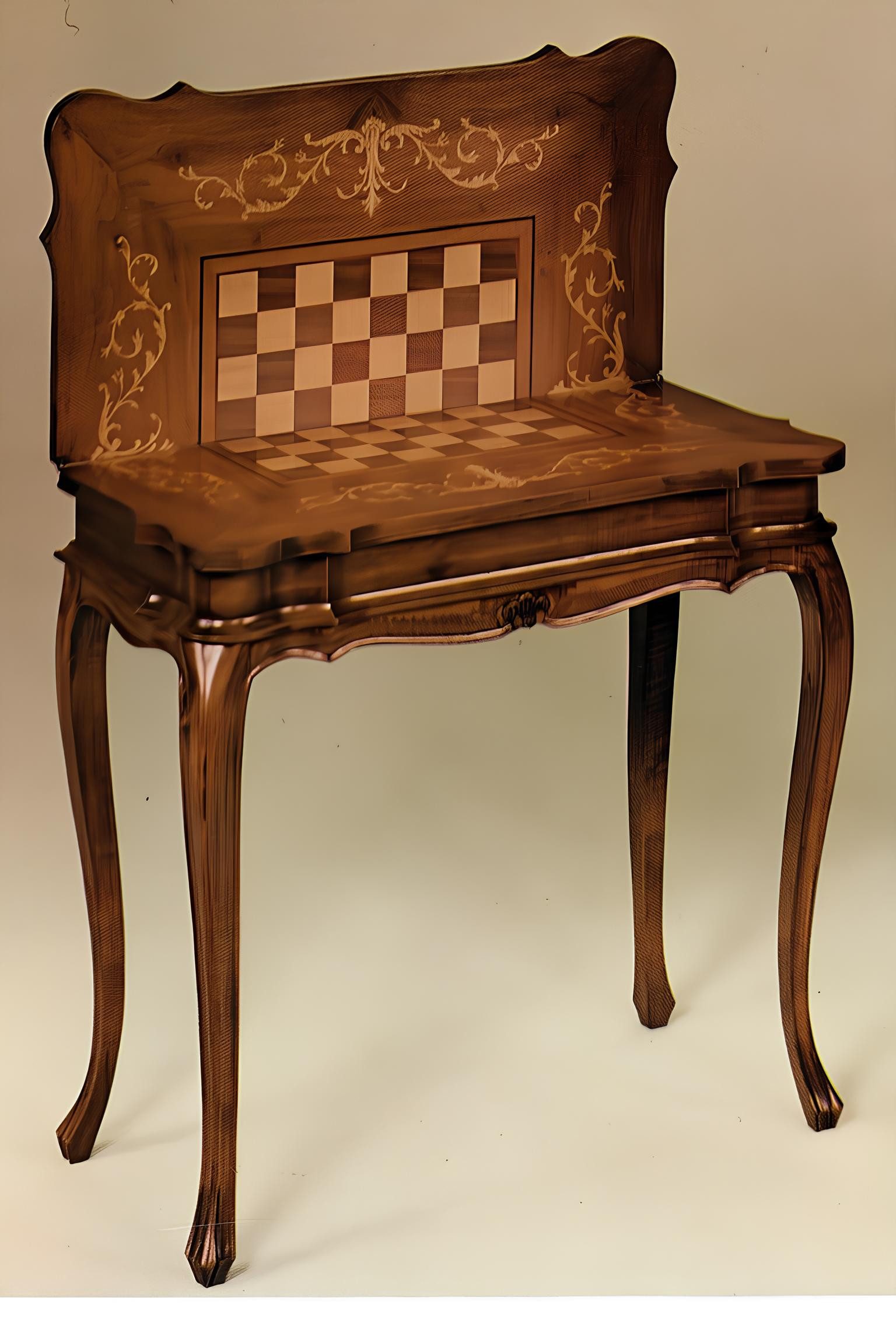 JVmoebel Spieltisch Antiker Schachtisch aus Holz – Brauner Spieltisch für Möbel Fans, Made in Europa