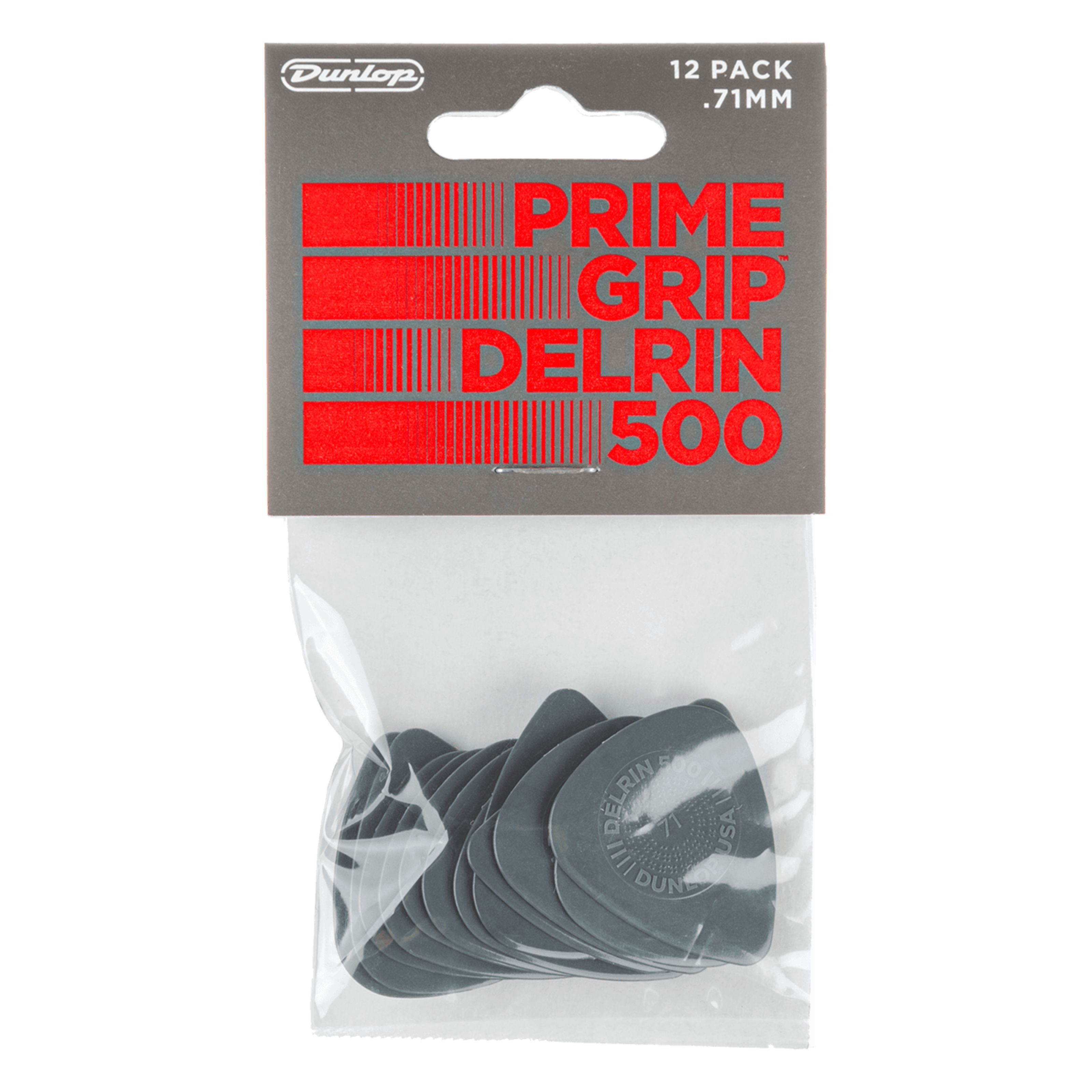 Dunlop Plektrum, 450P.71 Delrin 500 Prime Grip Picks 0,71 mm - Plektren Set