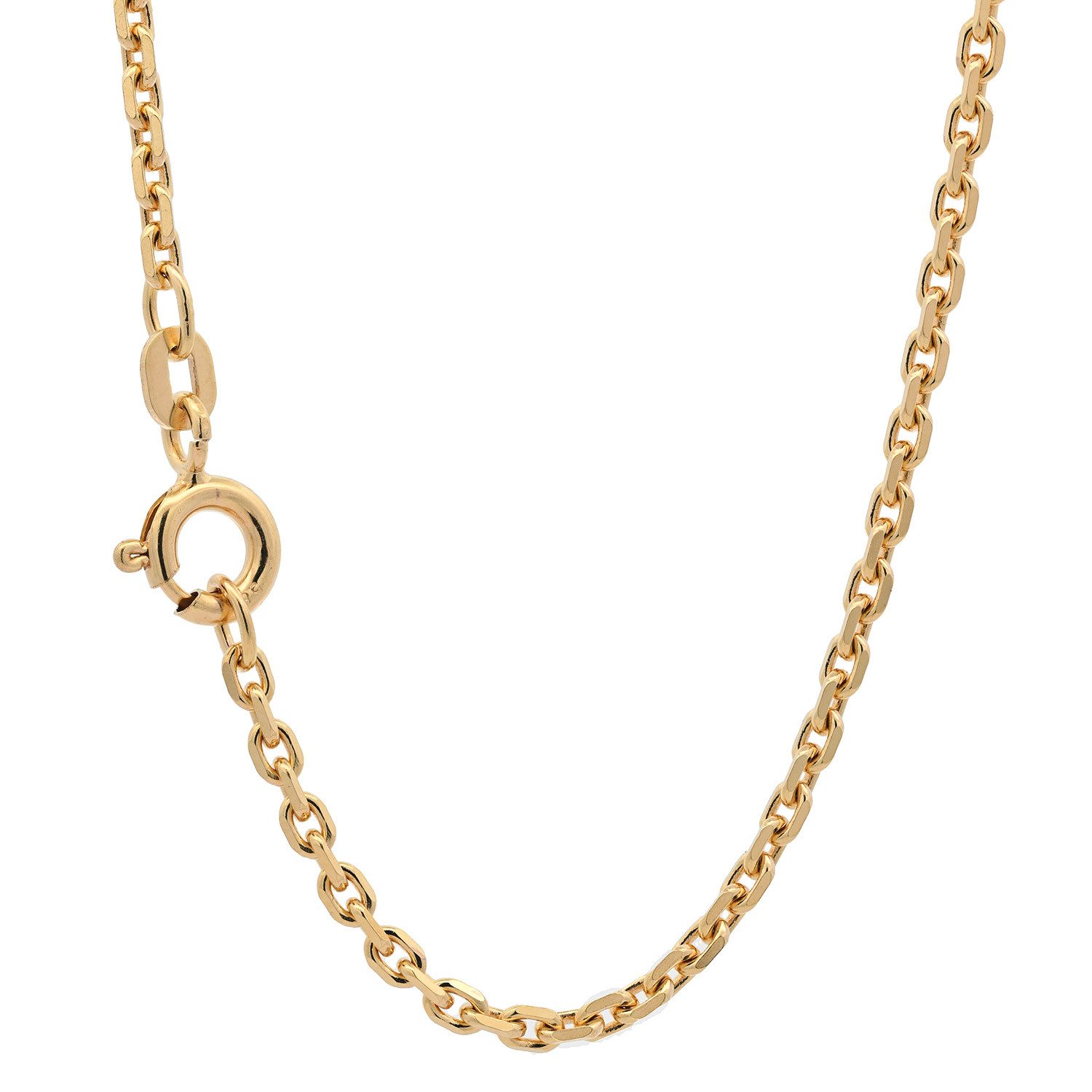 HOPLO Goldkette Goldkette Ankerkette Halskette Breite 1,8 mm 42 cm 585 - 14 Karat Gold, Made in Germany