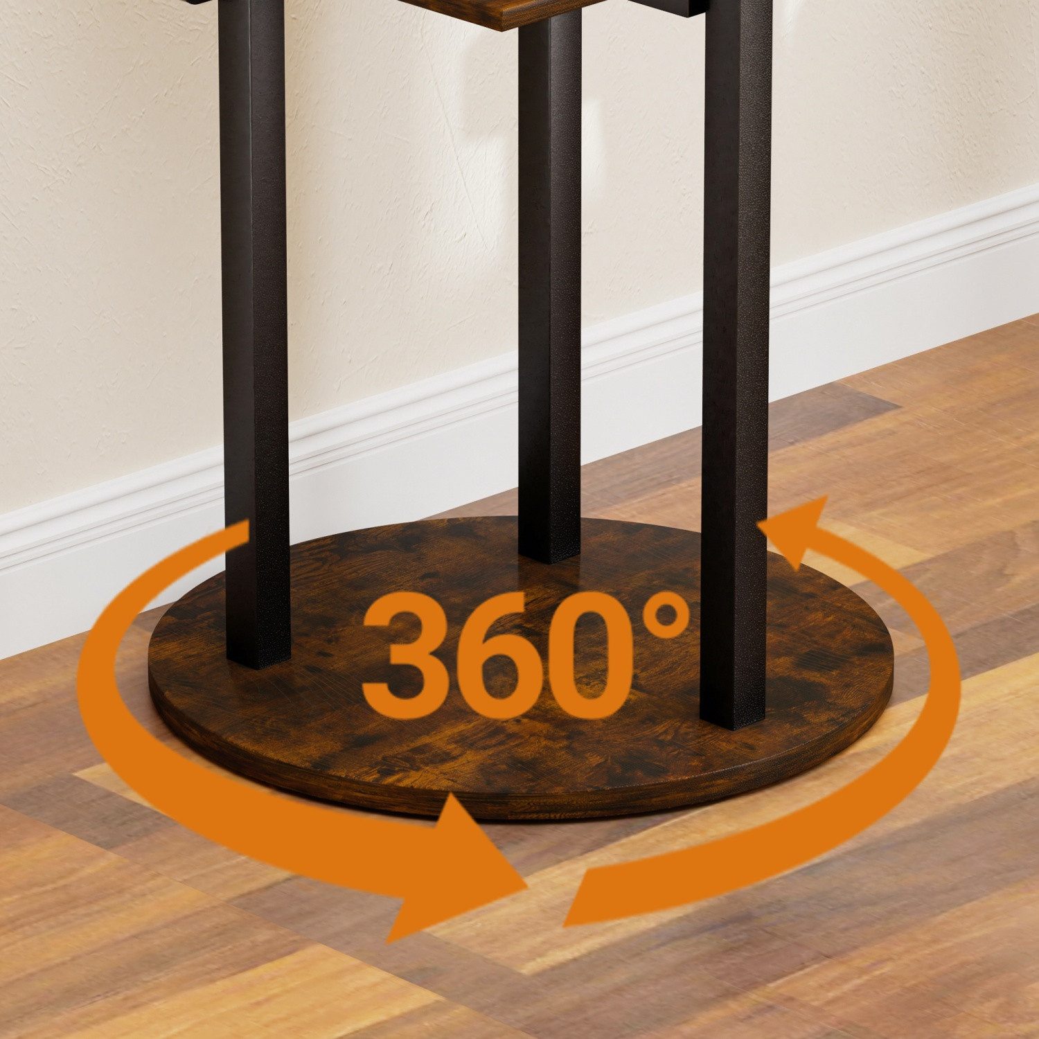 ANYSUN Ganzkörperspiegel Garderobe mit Stauraum 360°drehbarer multifunktionaler Kleiderständer (174*40 cm,Garderobe mit Haken), 2-in-1-Standspiegel,Ganzkörpersp – Bild 5 von 5