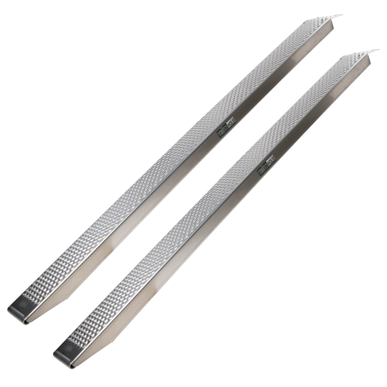 TRUTZHOLM Auffahrrampe 250 cm Traglast 1000 kg Alu grau gelocht Motorradrampen Verladerampen (2er Set), leicht, stabil, rutschfest