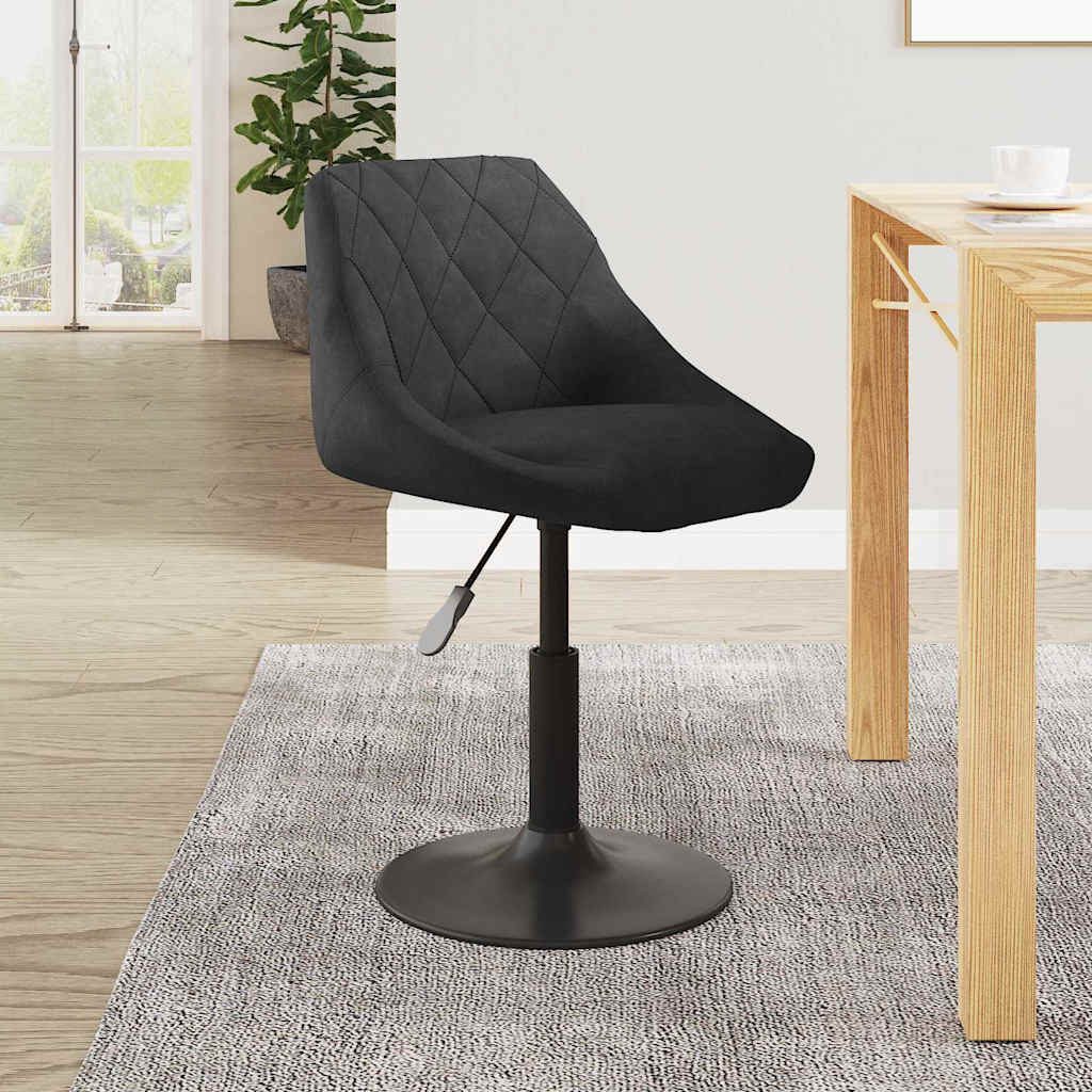 furnicato Esszimmerstuhl Trendiger Drehstuhl Samt Schwarz 46x44x(62,5-77,5) cm (1 St)