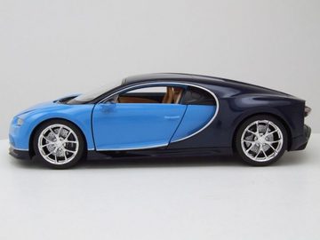 Welly Modellauto Bugatti Chiron 2017 blau dunkelblau Modellauto 1:24 Welly, Maßstab 1:24
