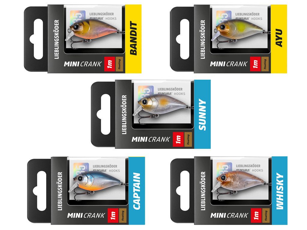 Lieblingsköder Kunstköder Mini Crank Set - Lieblingsköder - 5 er Set - Klares Wasser, (Klares Wasser, 5-St. Mini Crank Klar), Effektiver Lauf, Exzellente Verarbeitung