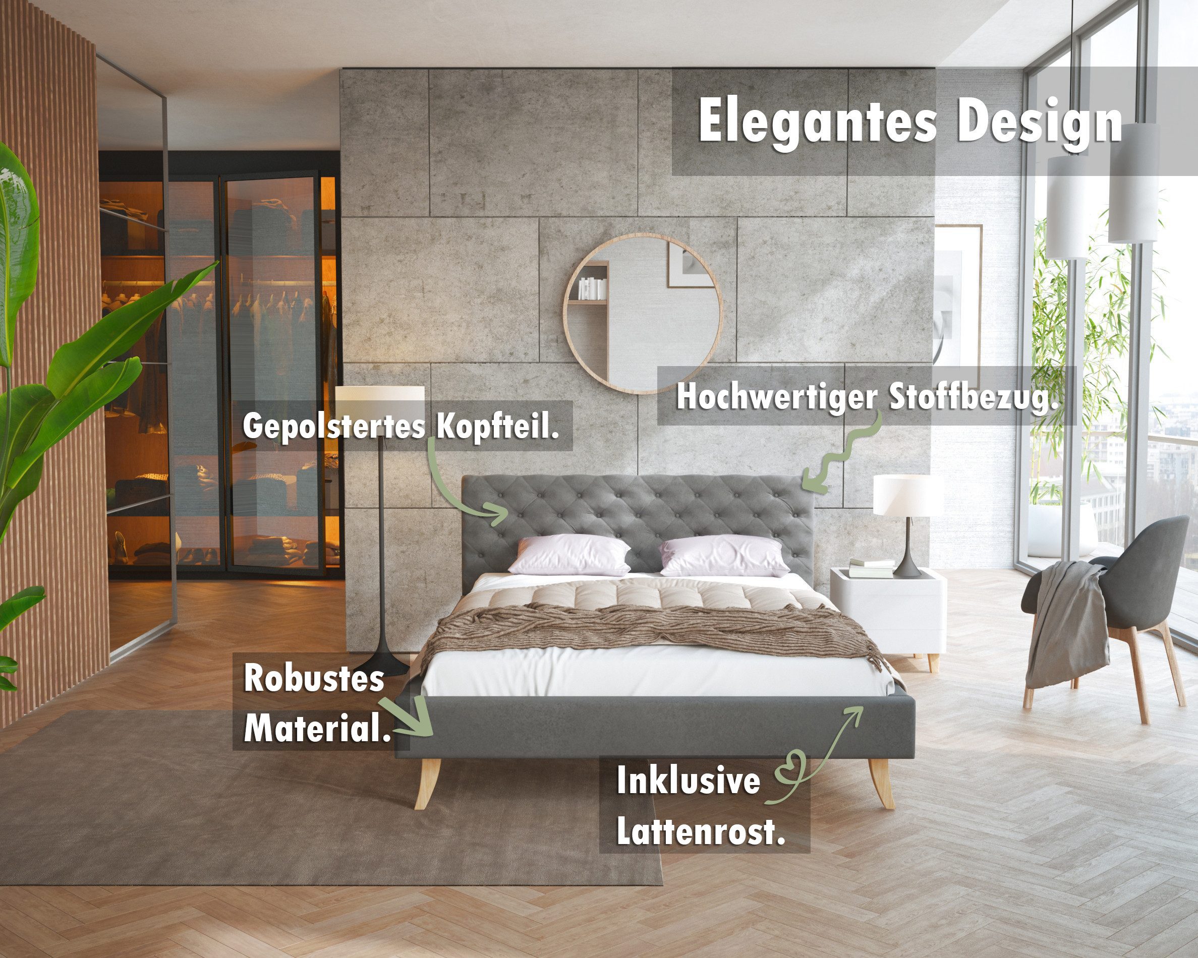 FDM Polsterbett Kalifornia Bettrahmen 120x200, 140x200, günstig online kaufen