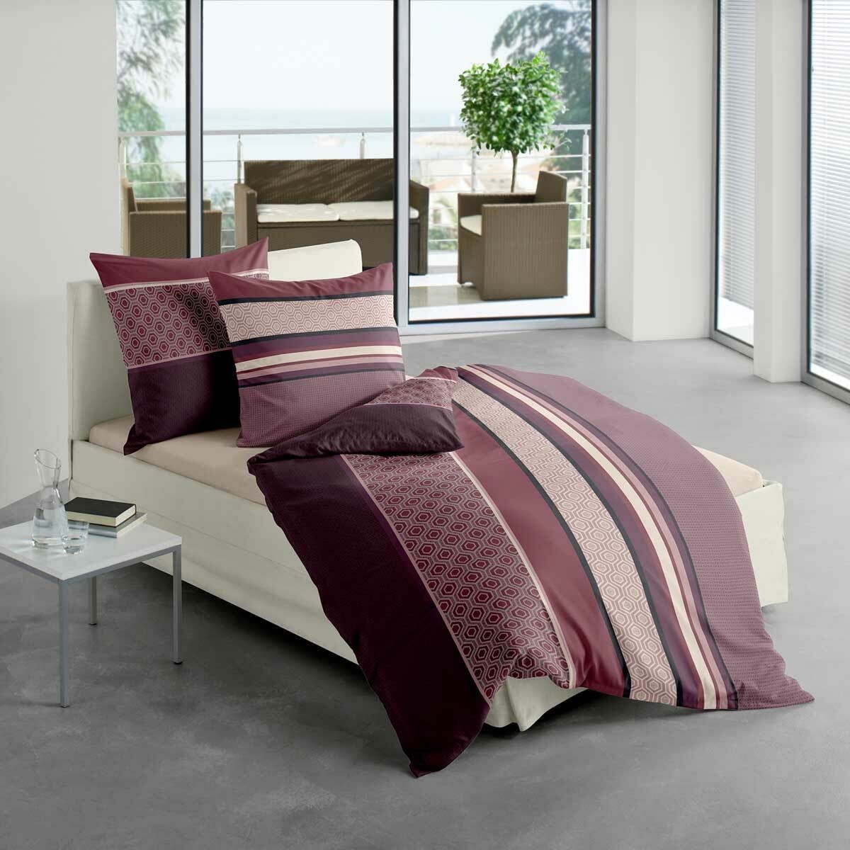 TRAUMSCHLAF Bettwäsche Violetta, Mako Satin, 2 teilig, aus feinstem Mako-Satin