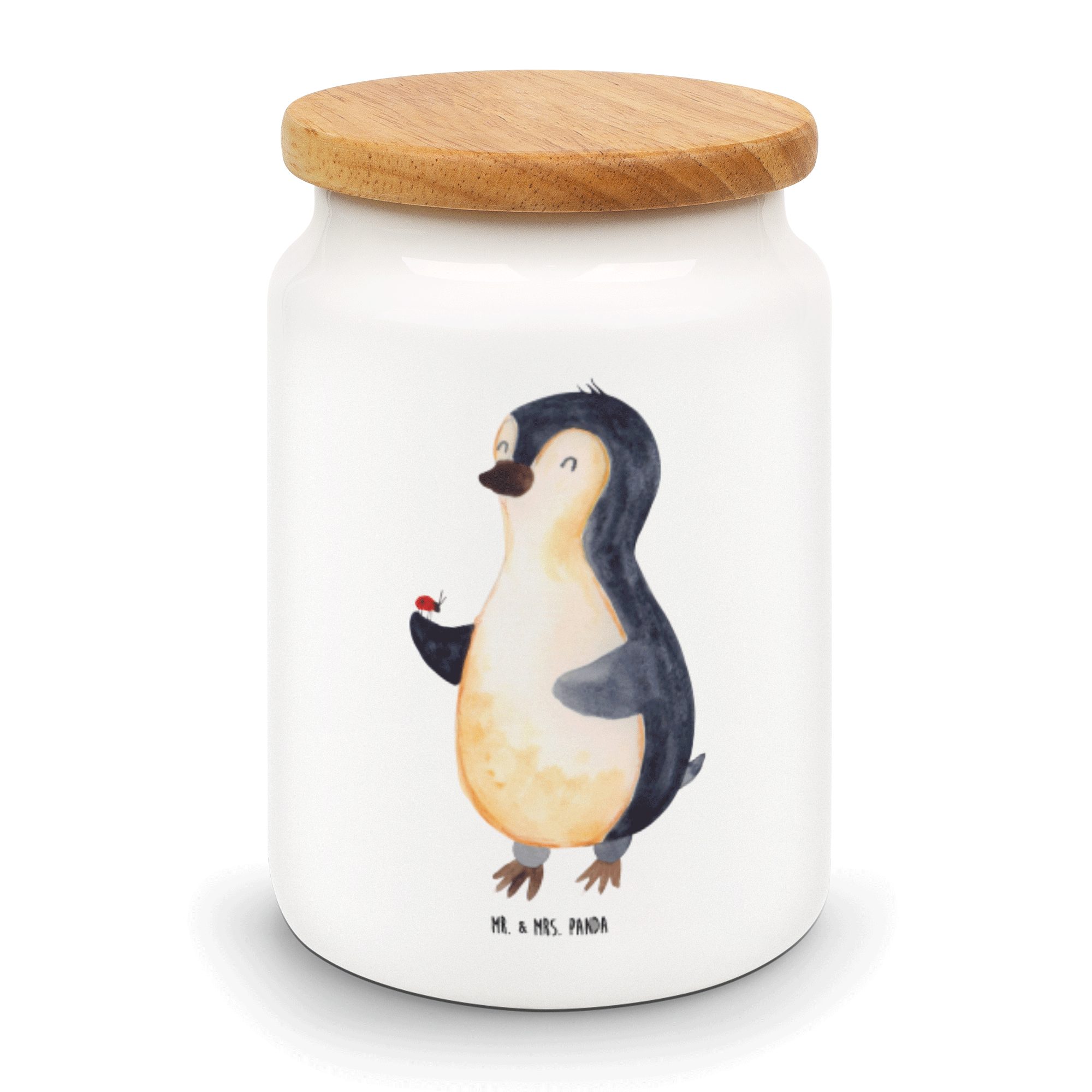 Mr. & Mrs. Panda (1-tlg) Vorratsdose Geschenk, Wunder, - Ke, Weiß - Keramik, Pinguin kleine Marienkäfer Vorratsdose