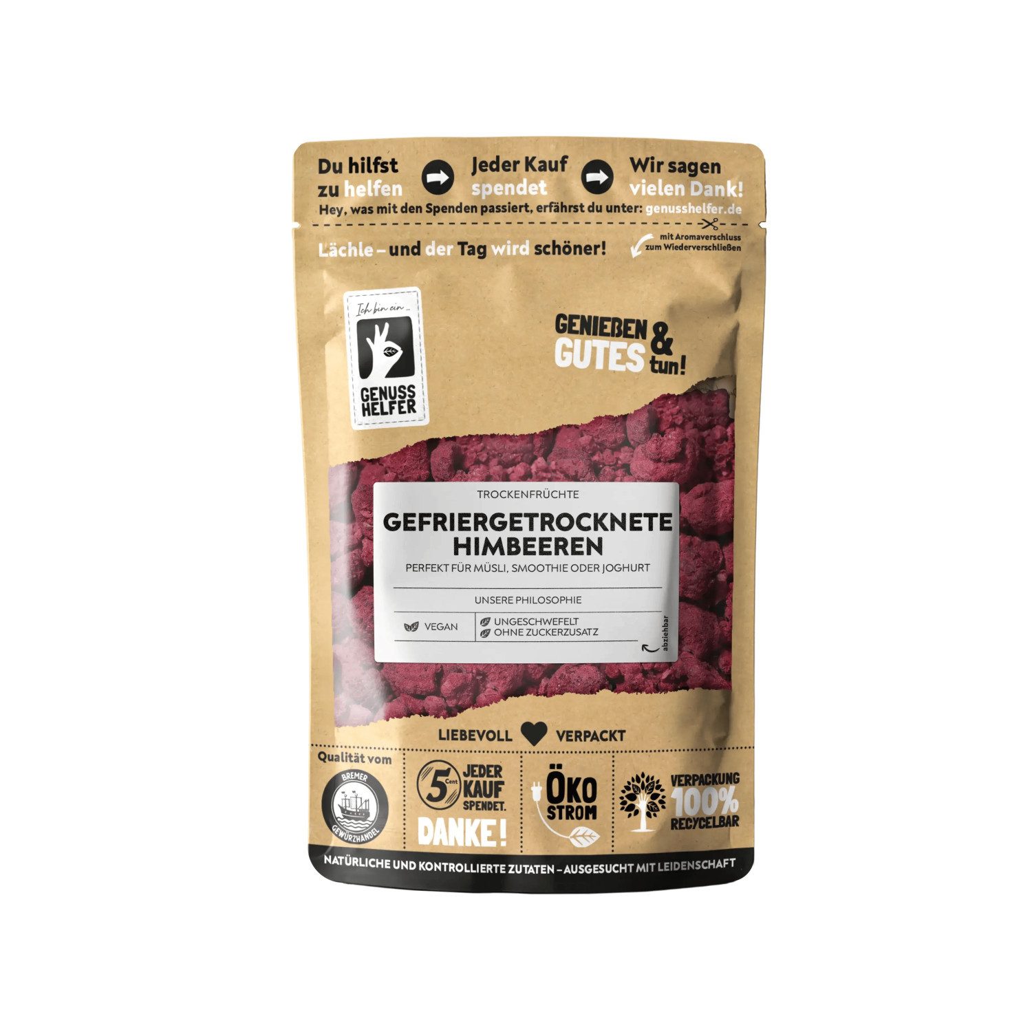 Bremer Gewürzhandel Trockenfrüchte Himbeeren, gefriergetrocknet, 40 g