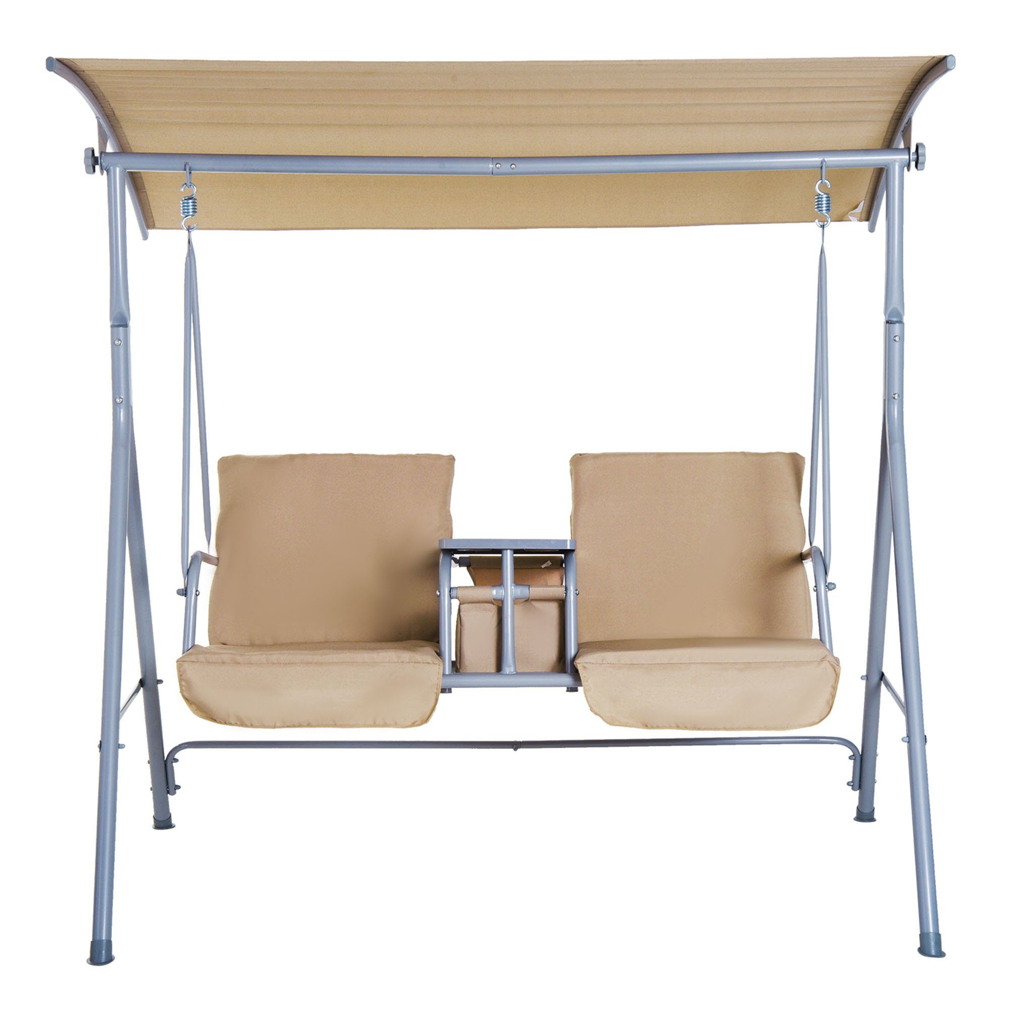 Outsunny Hollywoodschaukel Gartenschaukel Schaukel 2-Sitzer mit Sonnendach günstig online kaufen
