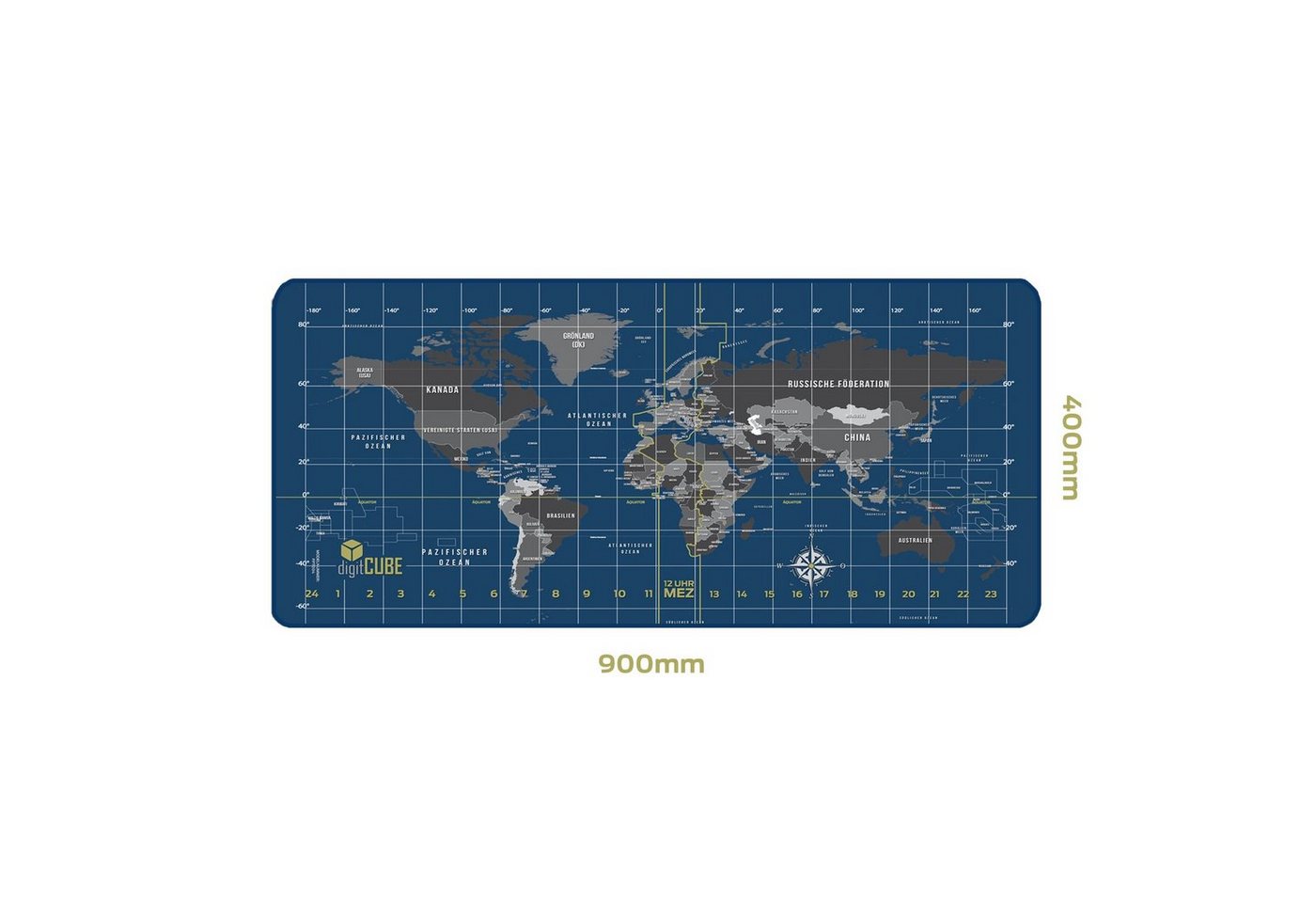 Thumbnail - digitCUBE Schreibtischunterlage Tischunterlage Weltkarte 90x40cm mit deutschem Layout