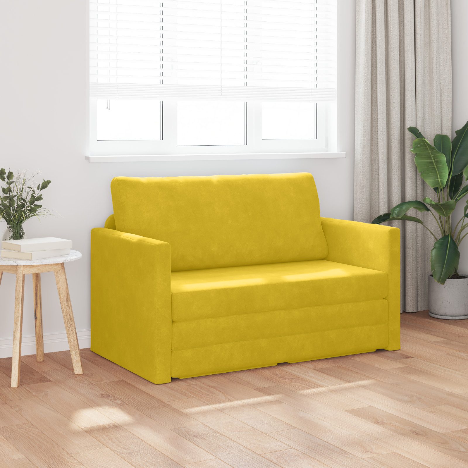 vidaXL Sofa Futonsessel-Bett 2-in-1 Gelb 124x204x61 günstig online kaufen