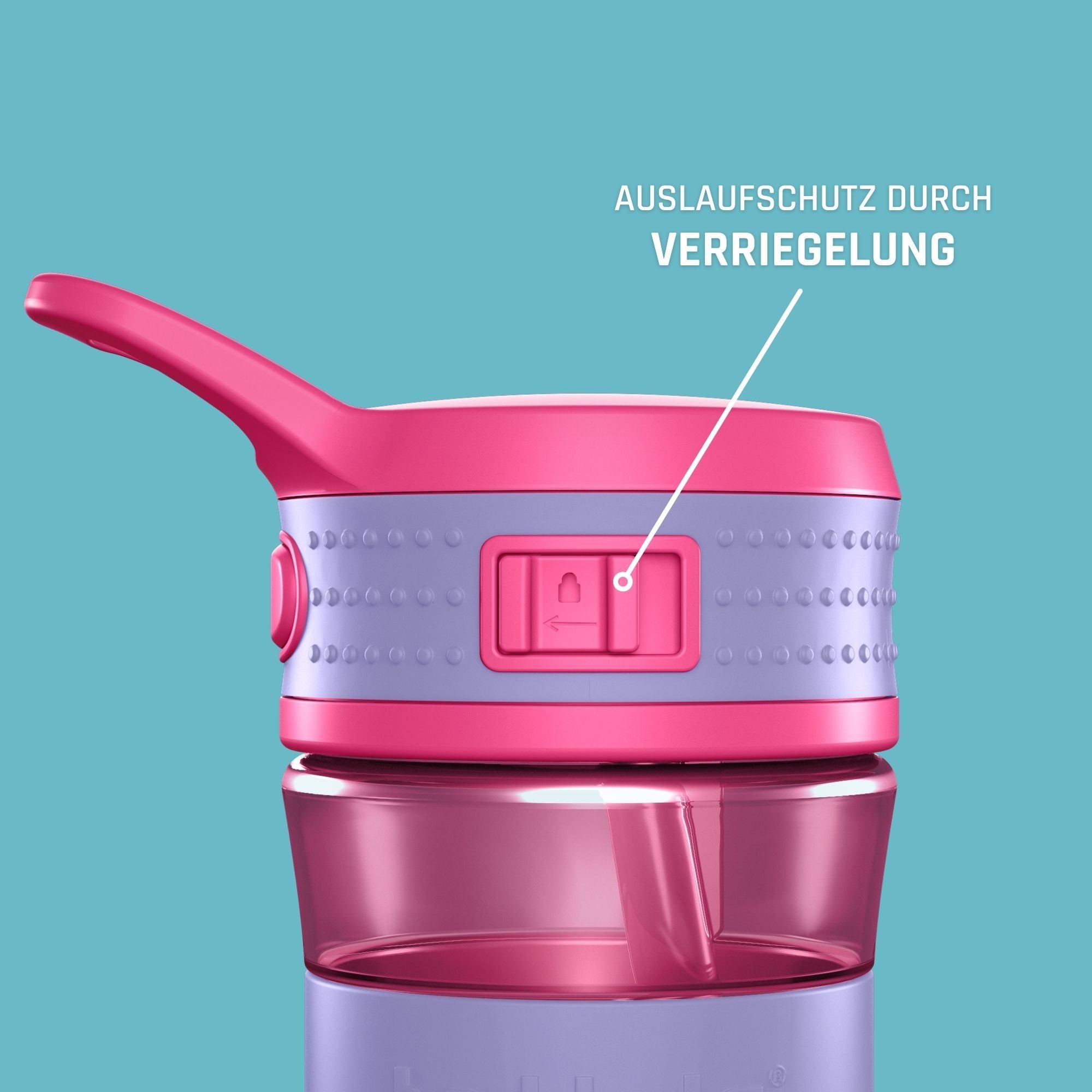 boddels Trinkflasche EEN 400ml für Auslaufsicher, Pink Ein-Hand / Lavendelblau Bedienung, und Kinder, Geschmacks- geruchsneutral