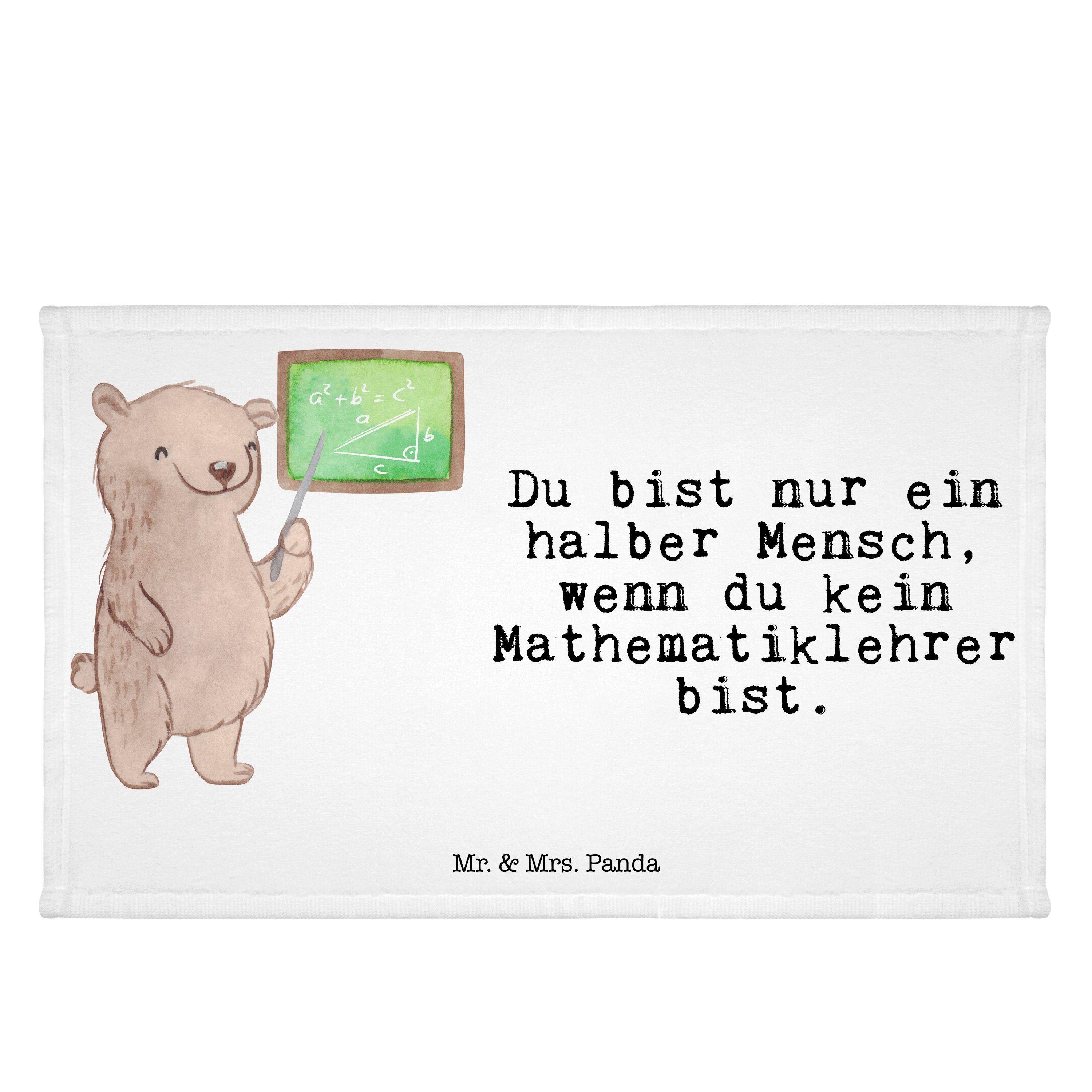 Mr. & Mrs. Panda Handtuch Mathematiklehrer mit Herz - Weiß - Geschenk, Sport Handtuch, Ausbildu, (1-St)