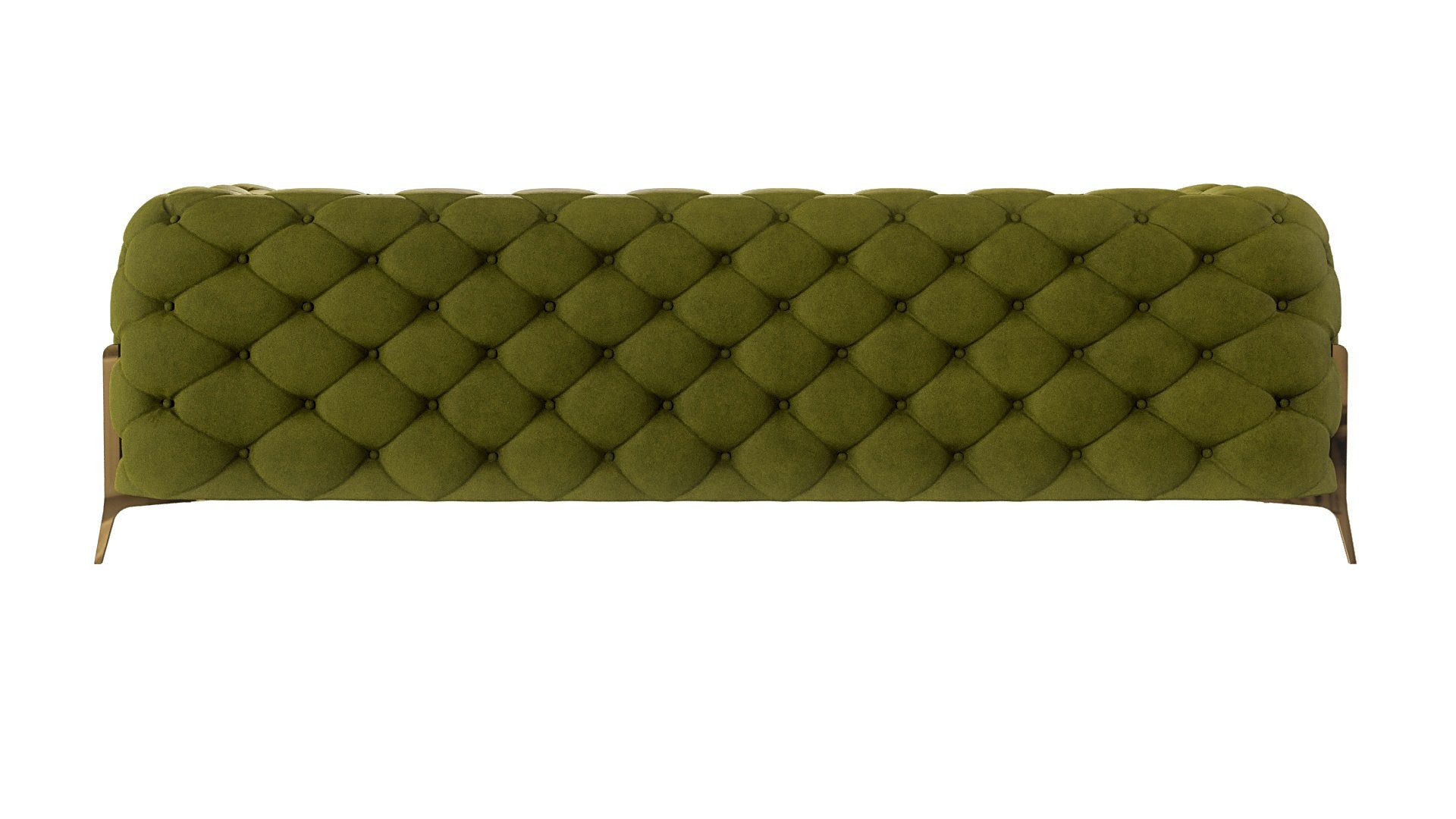 S-Style Möbel Chesterfield-Sofa 3-Sitzer Ashley mit Goldenen Metall Füßen, mit Wellenfederung
