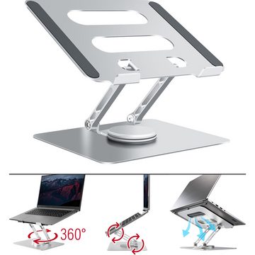 CoverKingz Laptop Ständer Höhenverstellbar mit 360° drehbarer Basis 10-17 silber Laptop-Ständer