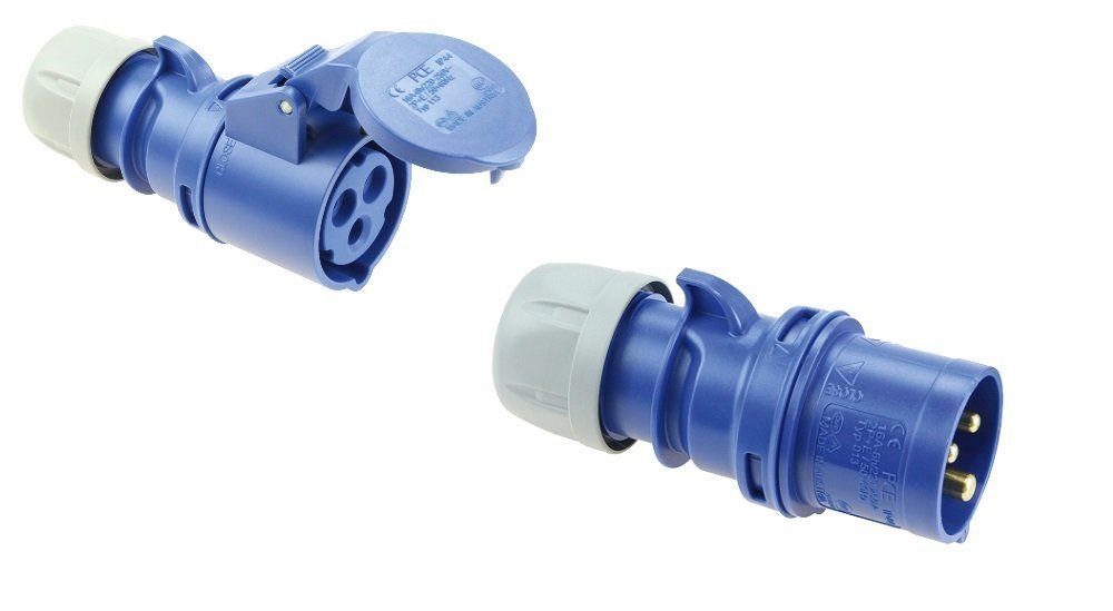 PCE SET CEE Kupplung und Затыкать 16A 3-polig 230V Camping Caravan PCE Elektro-Kabel