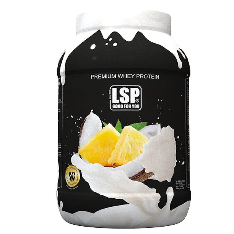 LSP Premium Whey Eiweiß (1.800g) - Protein Sport Shake, Kokos Ananas Pulver, 1 er Packung, Dose à 1,00 St., Aus Weidenmilch hergestellt, reich an BCAAs