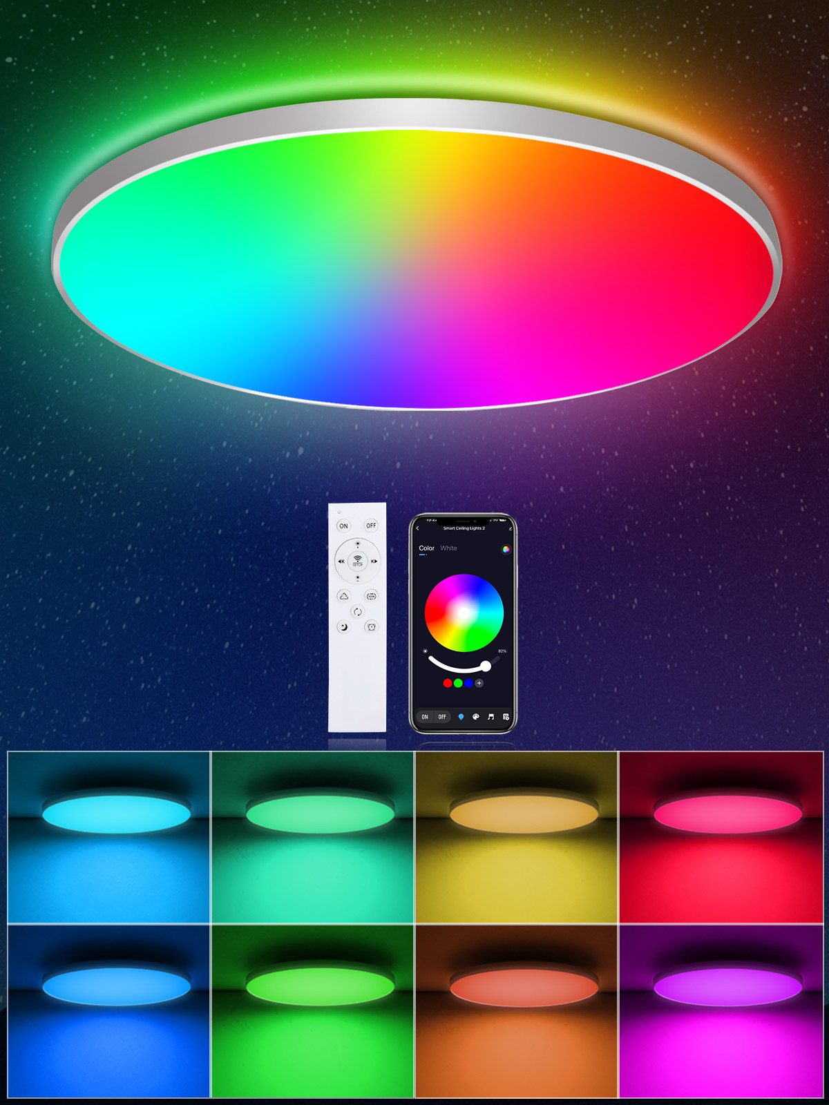 Oraymin LED Deckenleuchte Smartes RGB LED günstig online kaufen