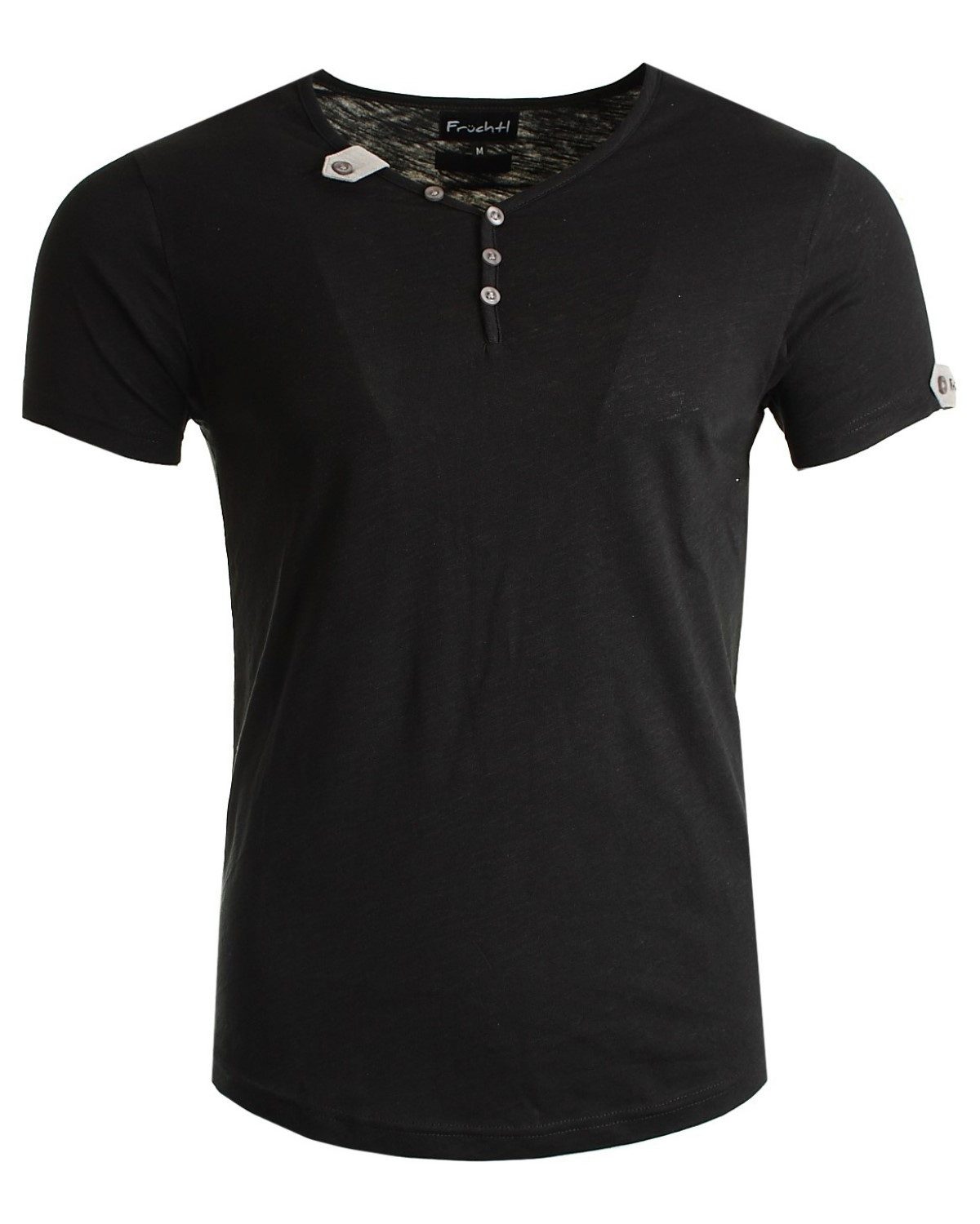 Früchtl T-Shirt mit modischer Knopfleiste