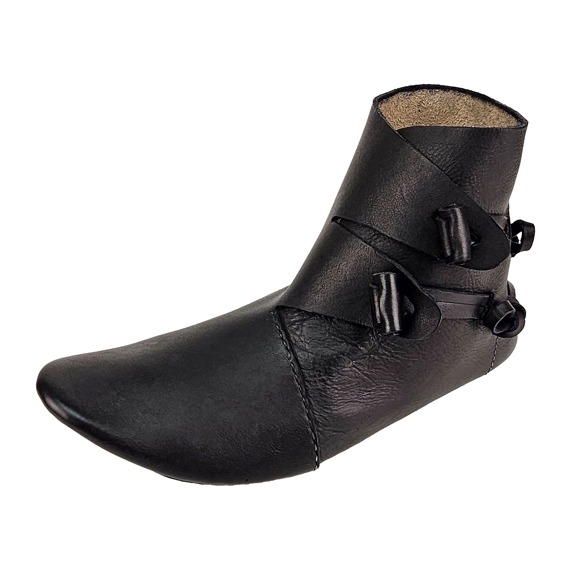 Ritter-Kostüm Wendegenähte Wikinger Schuhe Typ Jorvik Schwarz 43