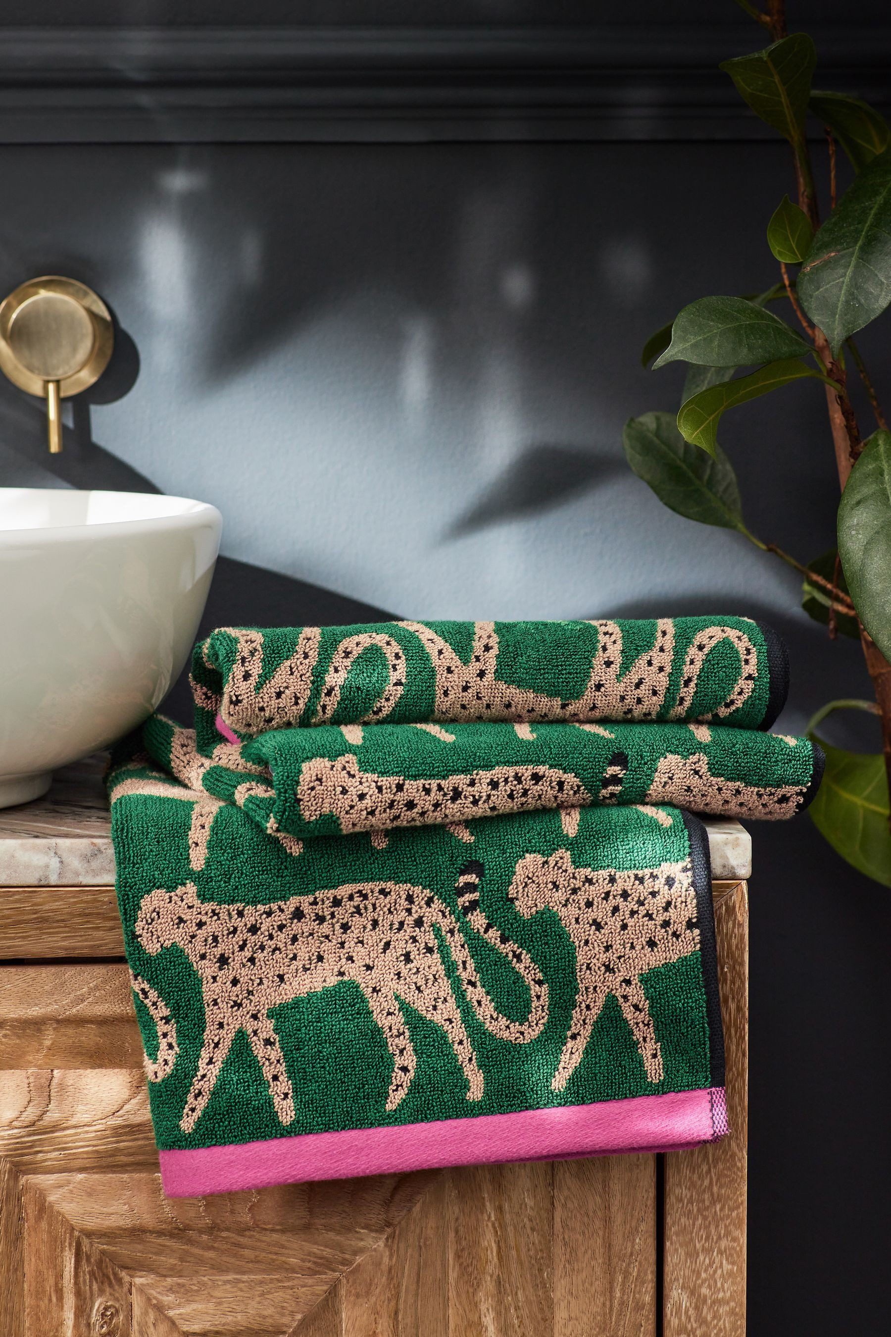 Next Handtuch Handtuch mit Gepard-Animal-Print aus Baumwolle, (1-St)