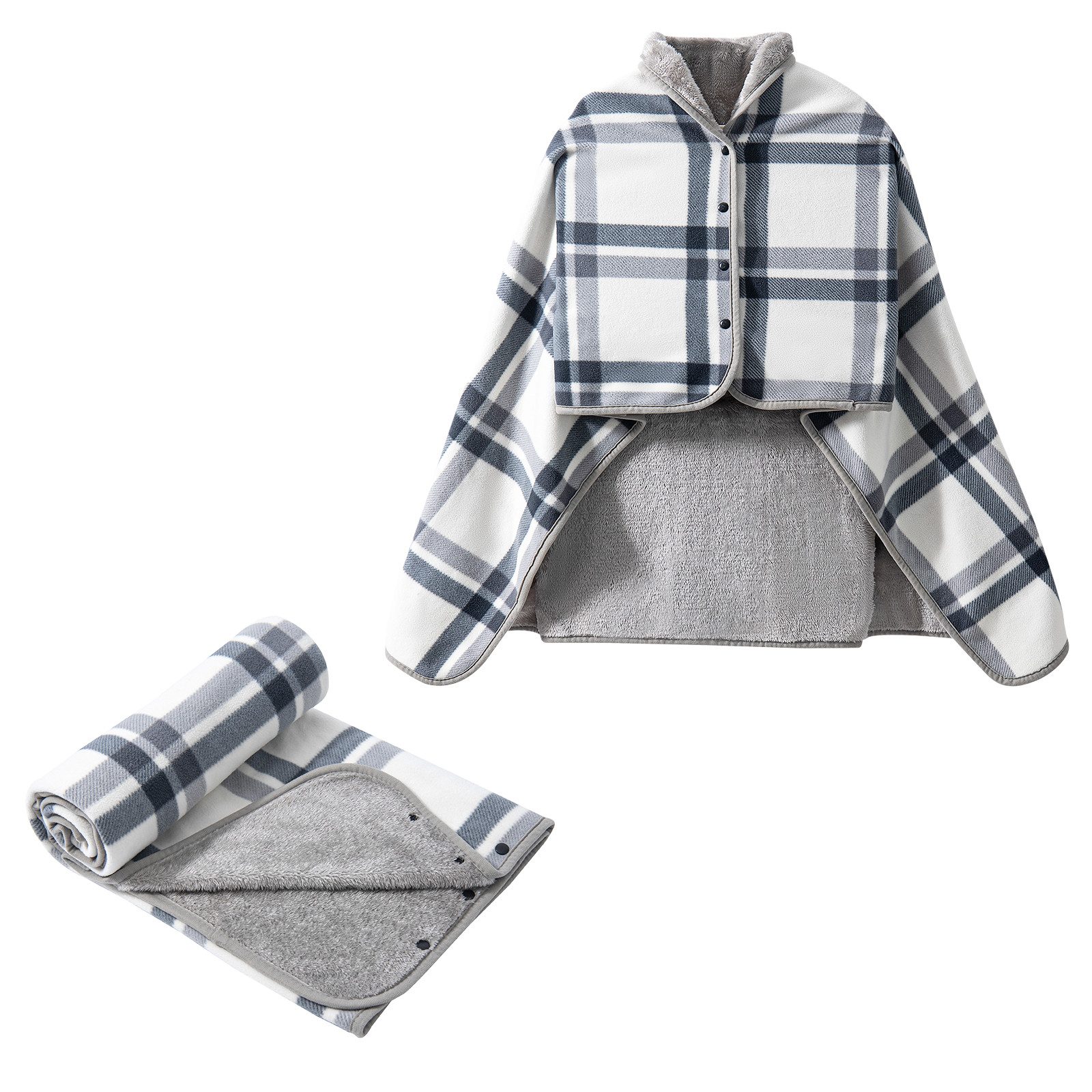 Wohndecke Women’s Plaid Fleece Poncho – günstig online kaufen
