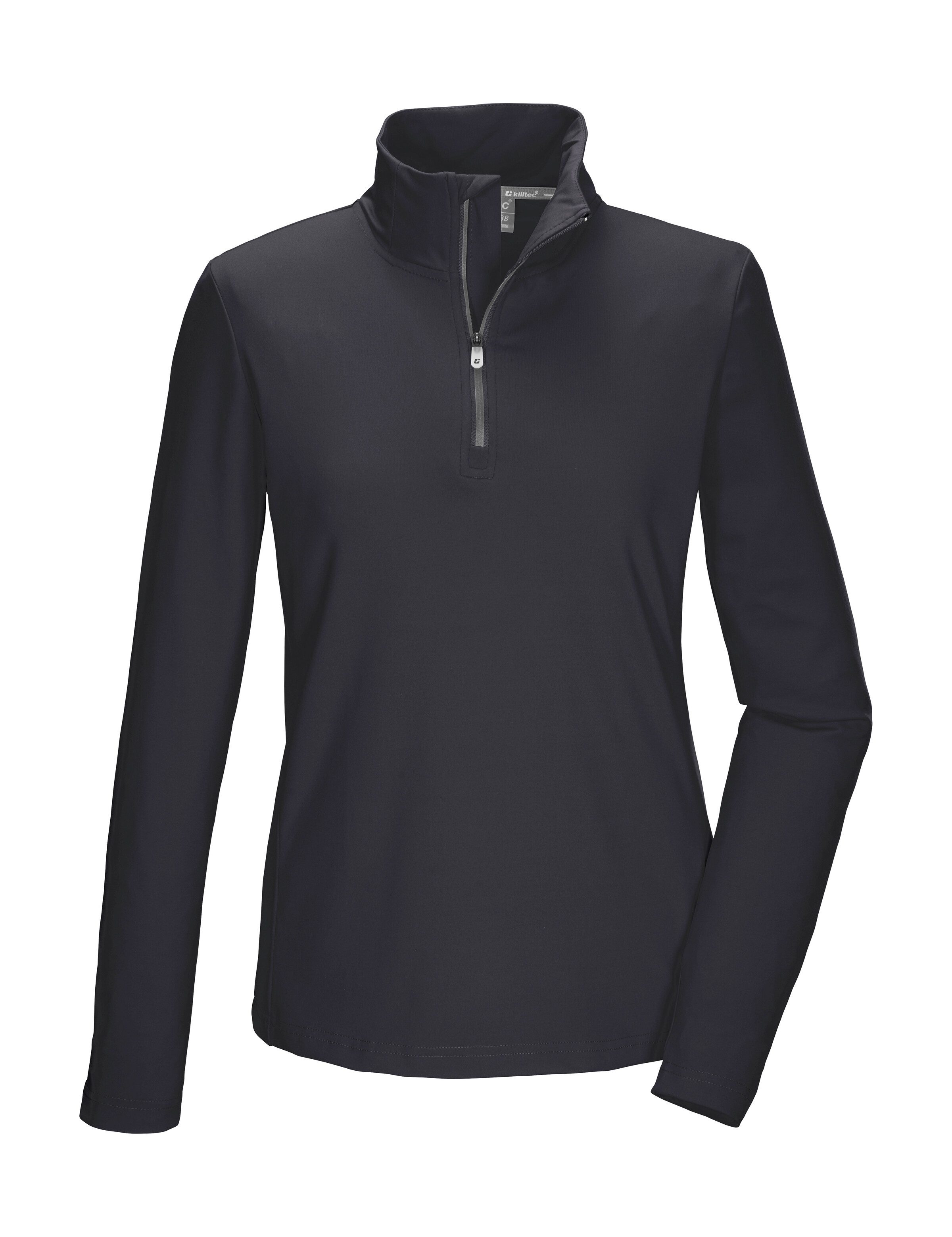 Killtec Langarmshirt KSW 70 WMN FLX SHRT Elastisches Funktionsshirt mit Stehkragen, Kinnschutz-Reißverschluss