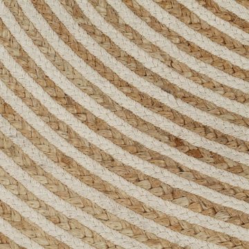 Teppich Teppich Handgefertigt Jute mit Spiralen-Design Weiß 90 cm Teppich, vidaXL, Höhe: 0 mm