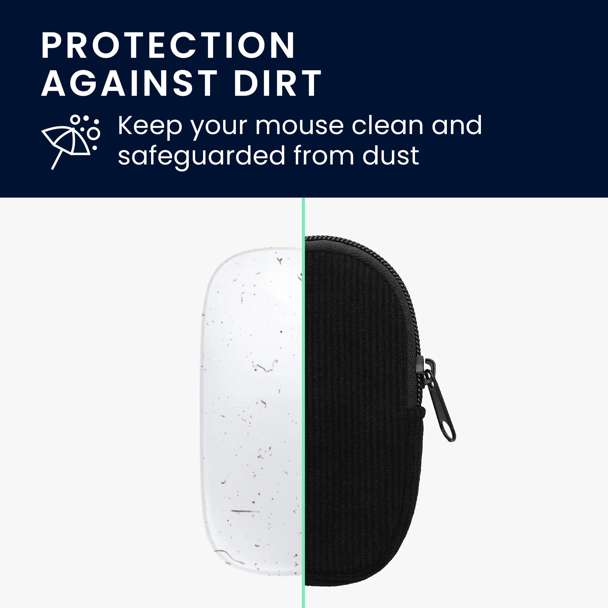kwmobile Schutz-Set Maus Tasche für Apple Magic Mouse 1 / 2 Hülle, Case für Bluetooth Maus aus robustem Cord und Neopren Stoff