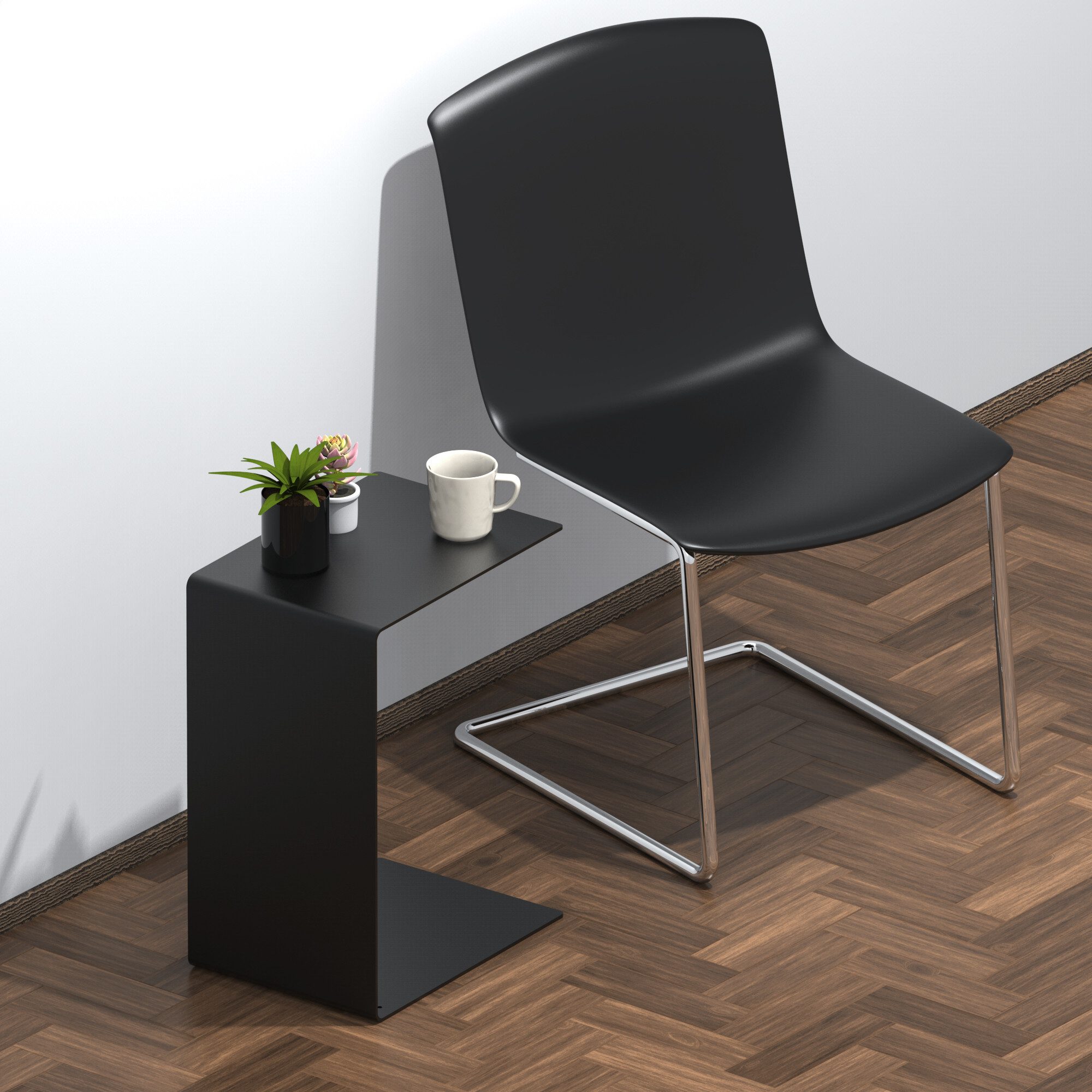 teileplus24 Beistelltisch Pico500 Metall Beistelltisch Couchtisch Beschichtet Wohnzimmertisch