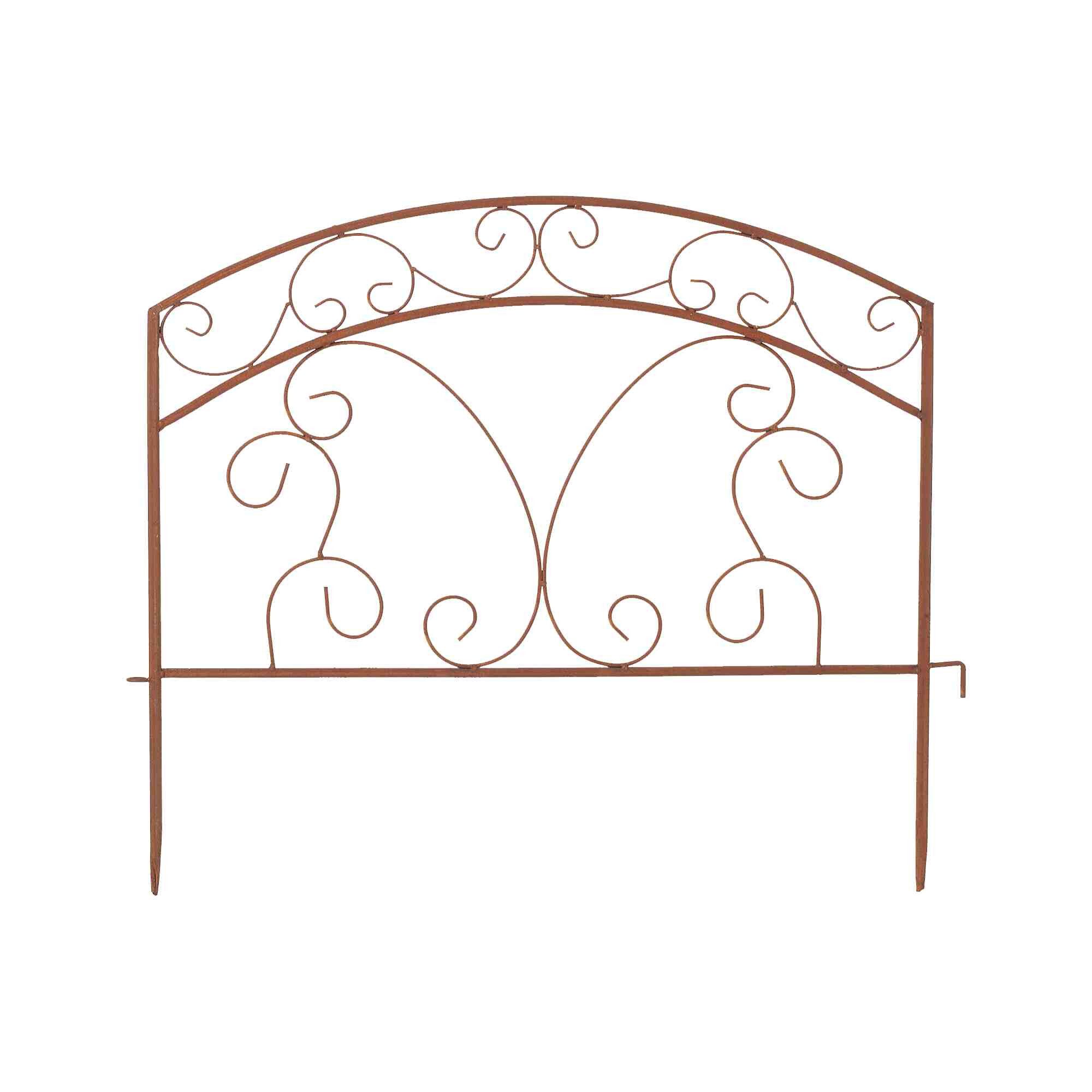 B&S Beetbegrenzung Beetzaun Beeteinfassung Metall 53 cm mit geschwungen Bogen, LxH: 53x30 cm