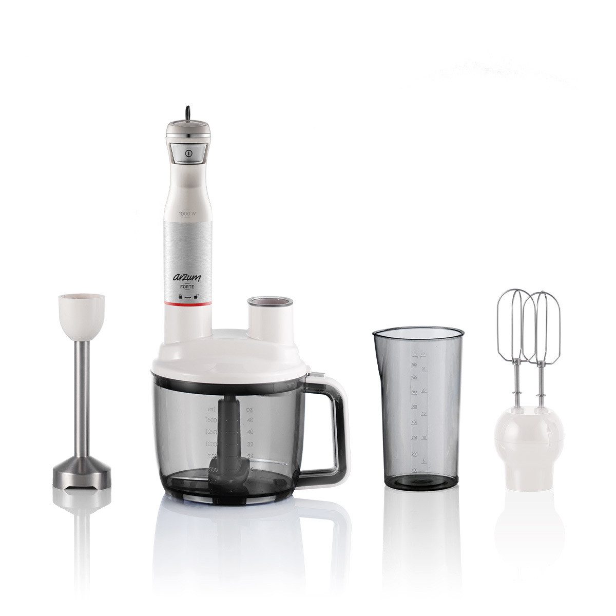 Arzum Stabmixer 1000W Multi Blender Set Stabmixer Pürierstab Handmixer Zerkleinern