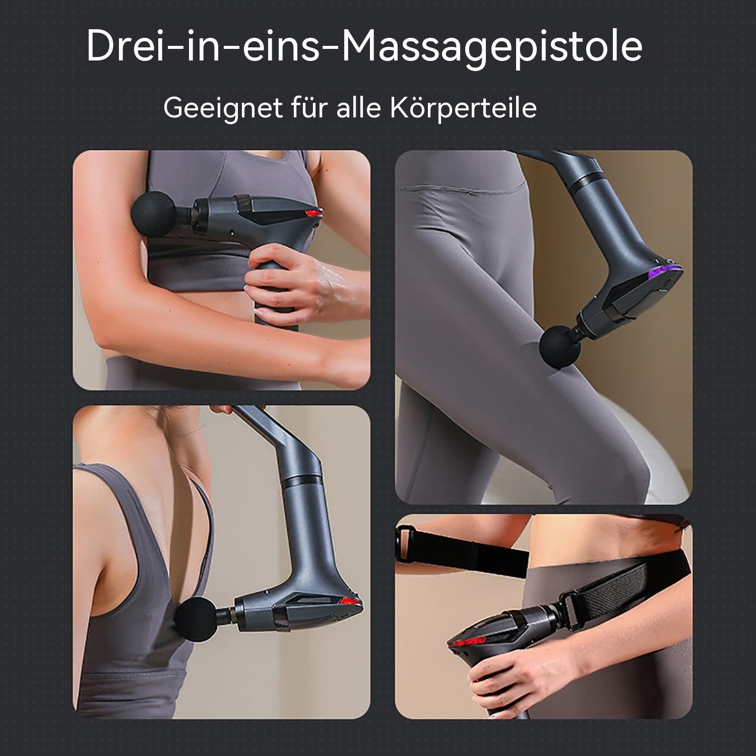TWUFY Massagepistole Massagepistole Tiefengewebe Massagepistole 12 mm Hub, 12 Geschwindigkeiten & LCD Screen, 4 Aufsätze, Leiser Handmassager, für Schulter Körp – Bild 3 von 5