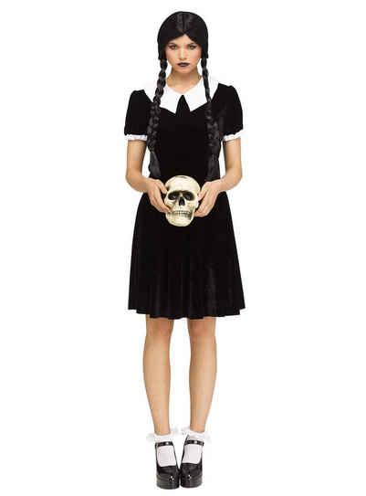 Fun World Kostüm Gothic Schulmädchen Kostüm für Halloween Karneval, Düsteres Schoolgirl Outfit für Frauen
