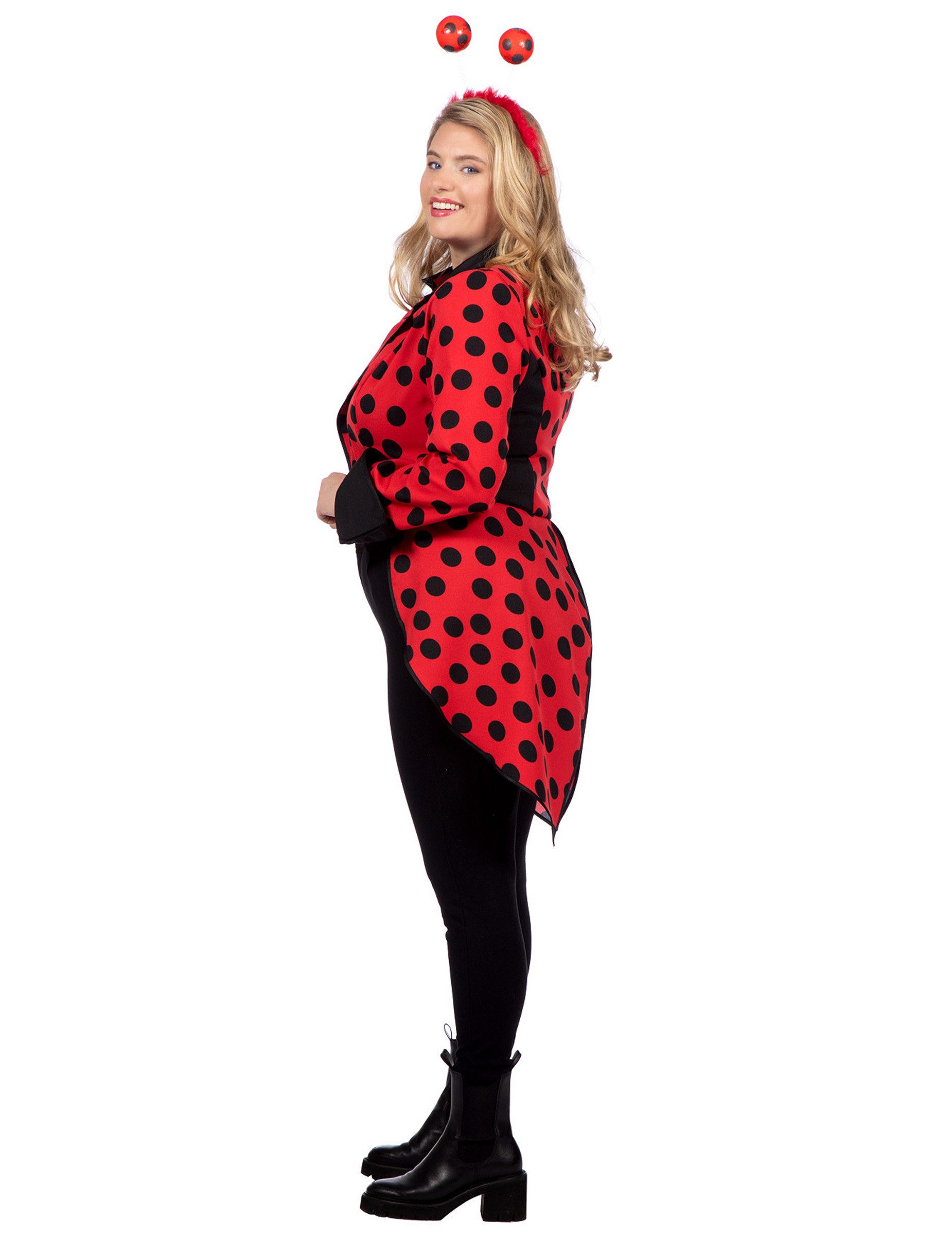 Wilbers Kostüm Jacke für Damen mit Fledermausärmeln und Schleife Schwarz Rot