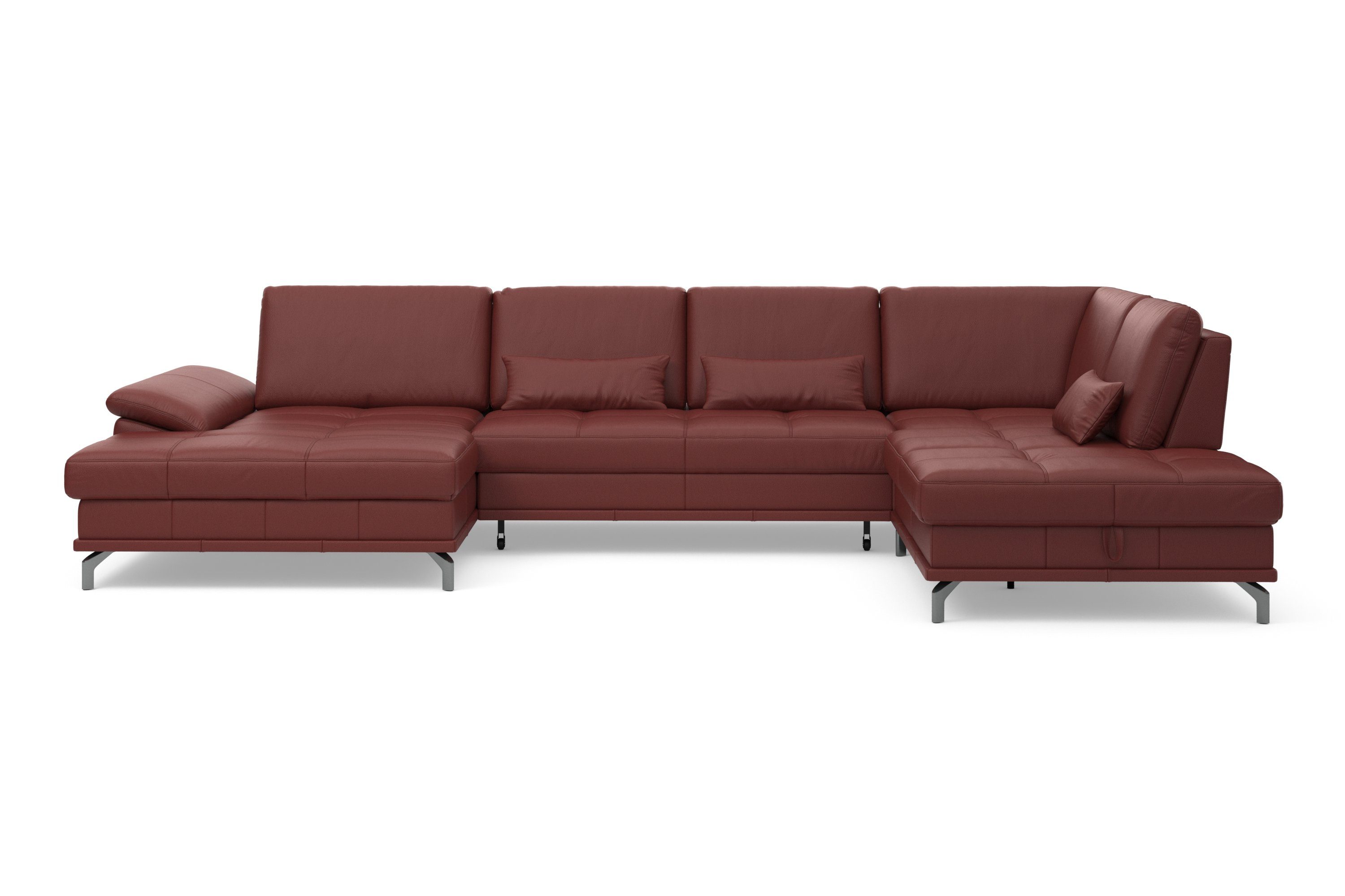 OTTO home Wohnlandschaft Costello U-Form, B: 363 cm mit Sitztiefen-, Armteilverstellung &, 3 Nierenkissen, optional Bettfunktion & Bettkasten