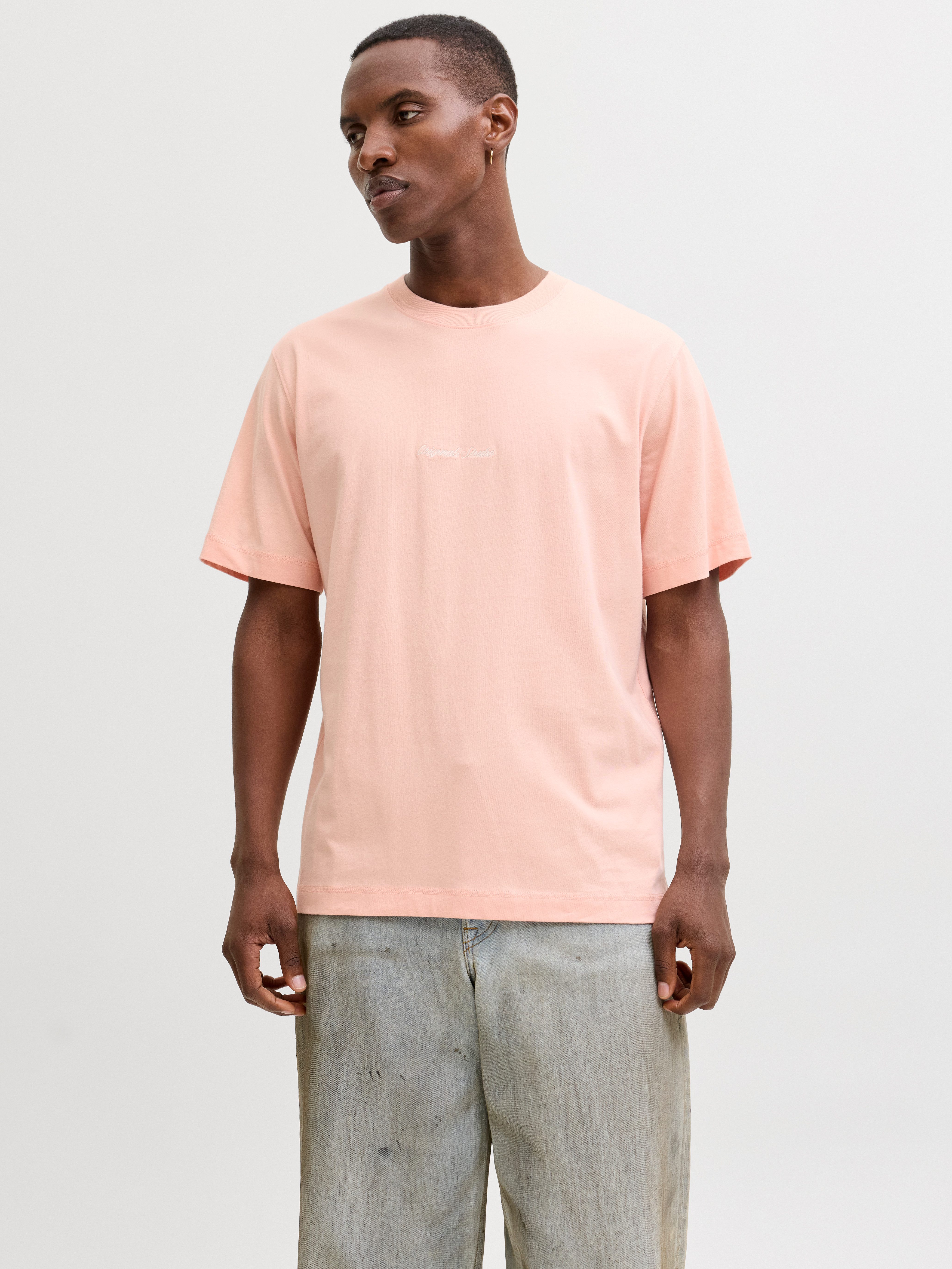 Jack & Jones Kurzarmshirt JORNORREBRO EMB TEE SS CREW NECK NOOS mit Logo Print