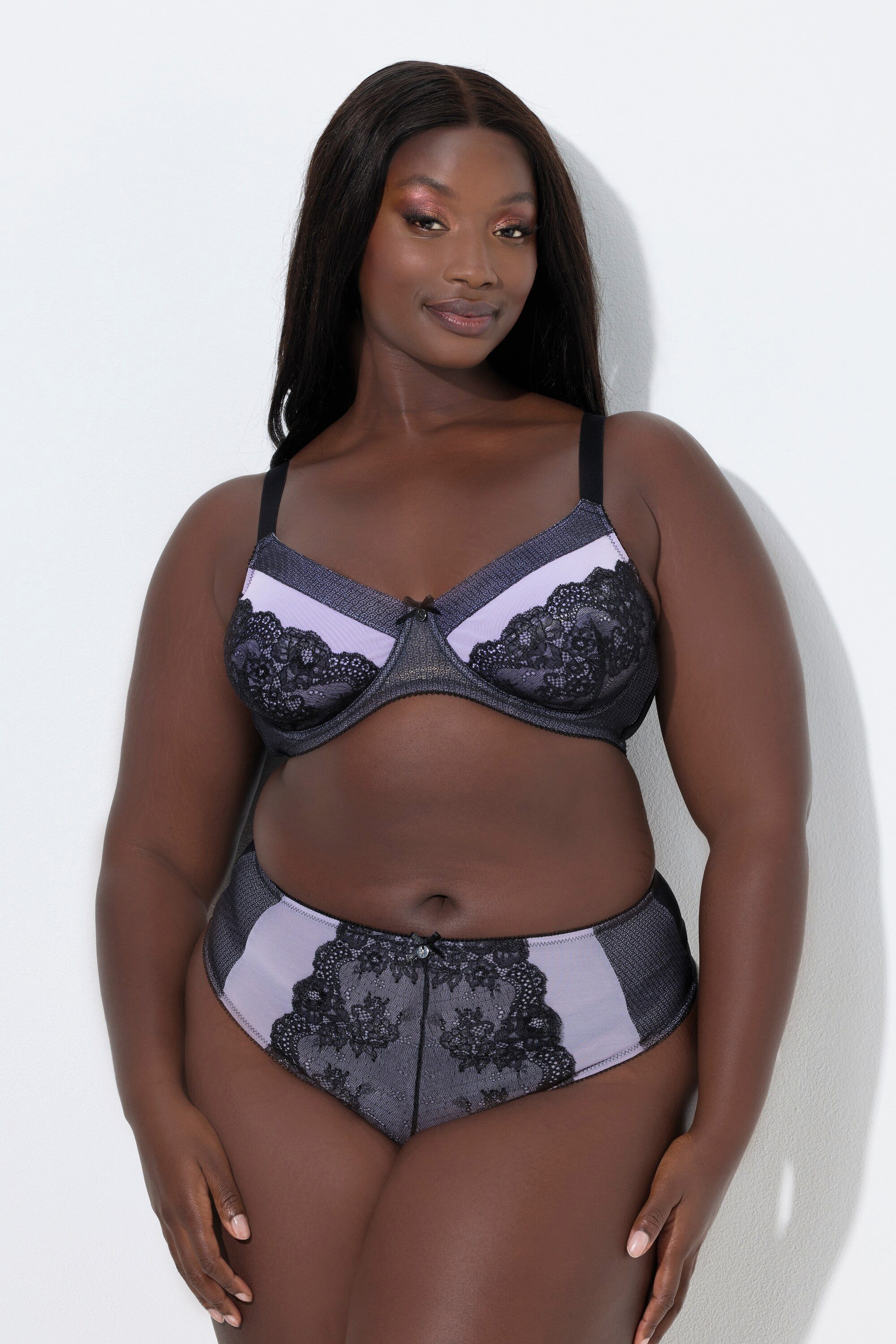 Ulla Popken Bügel-BH Bügel-BH Spitze High Apex ohne Softcups