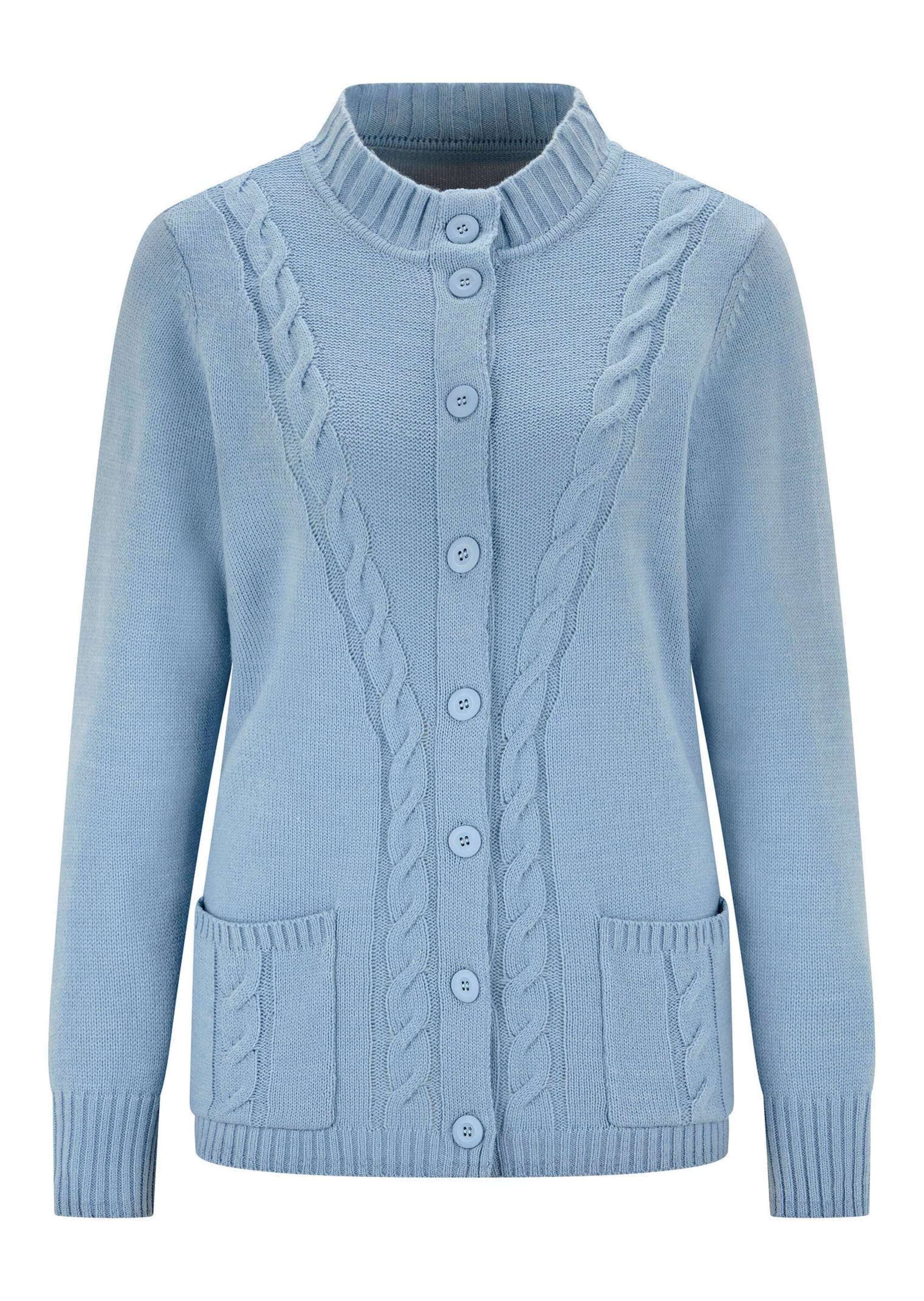 GOLDNER Strickjacke Cardigan mit Zopfmuster Weiche Strickjacke mit Zopf- und Glattstrick