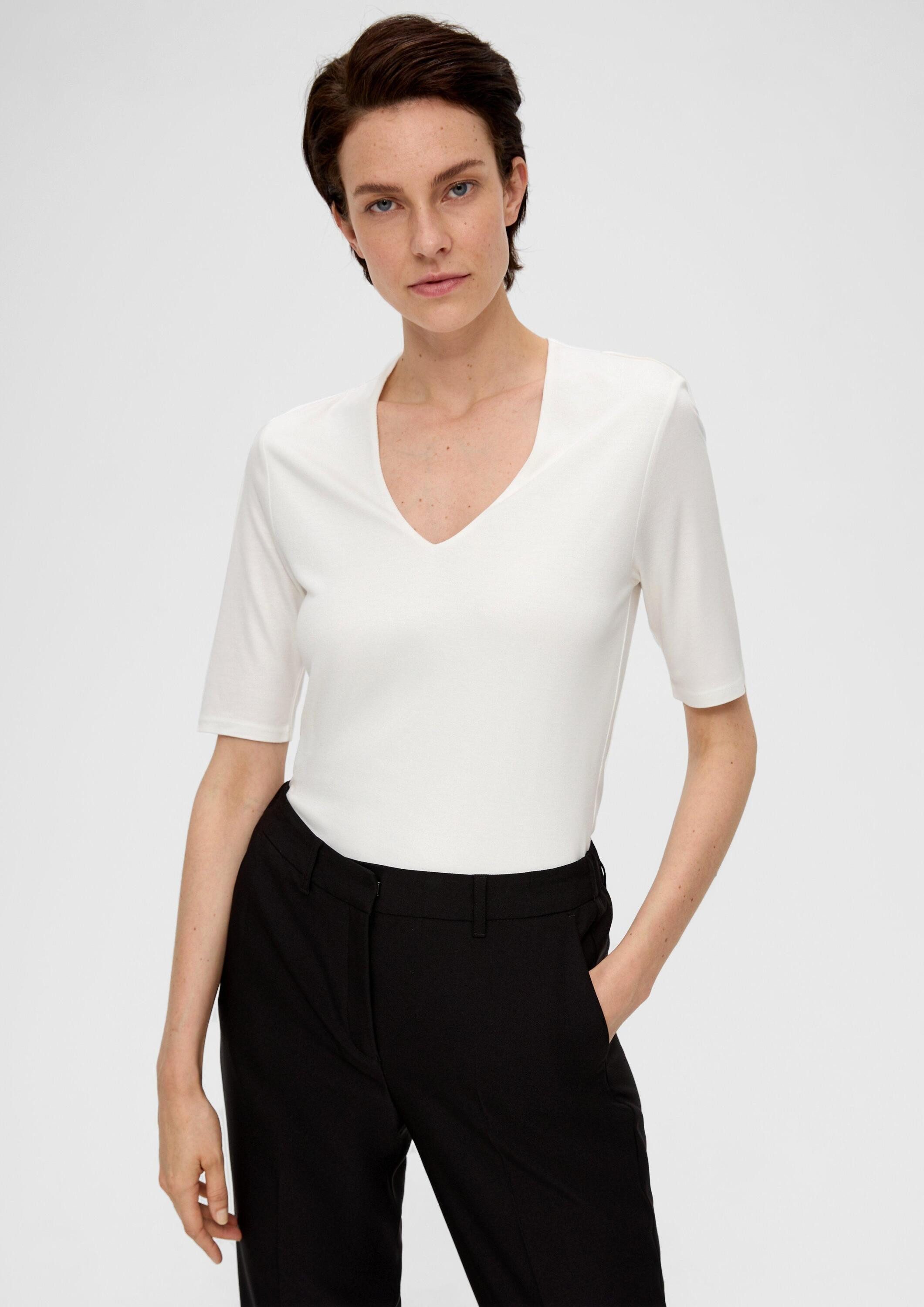 s.Oliver Kurzarmshirt T-Shirt T-Shirt mit V-Ausschnitt günstig online kaufen